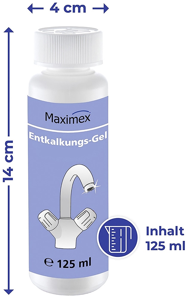 Maximex Reinigungs-Set »Entkalkungsgel mit Bürste«, für Armaturen, Duschköpfe, Glaskeramikfelder, je 125 ml, Zitrusduft