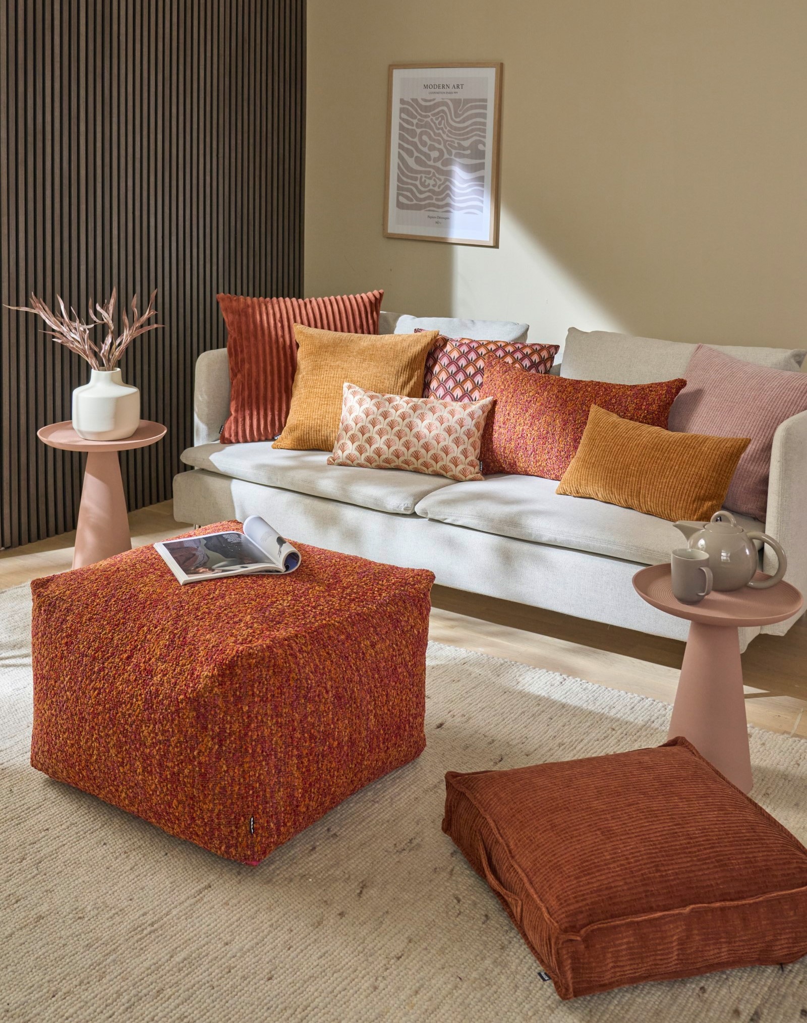 H.O.C.K. Bodenkissen »Jonny« Cordkissen inkl. Füllung, 60x60x10cm, Bodenkissen, strukturiert