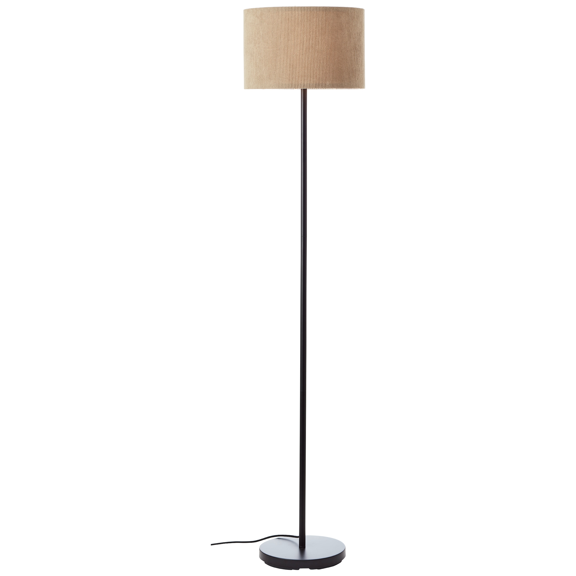 Brilliant Stehlampe »Tony«, 1 flammig, Leuchtmittel E27 | ohne Leuchtmittel, mit Cord-Lampenschirm, 150 x 35 cm, E27, Metall/Textil, grau/schwarz