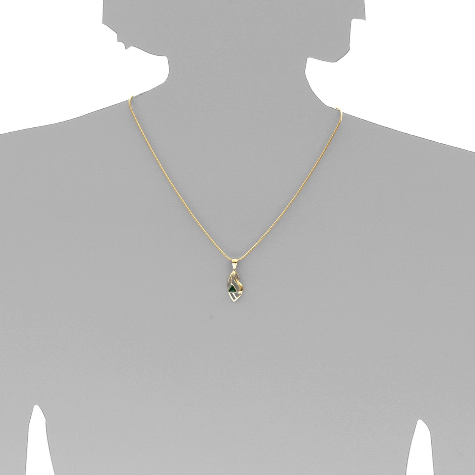 OSTSEE-SCHMUCK Kettenanhänger »- Sadie 29 mm - Gold 333/000 - Malachit«