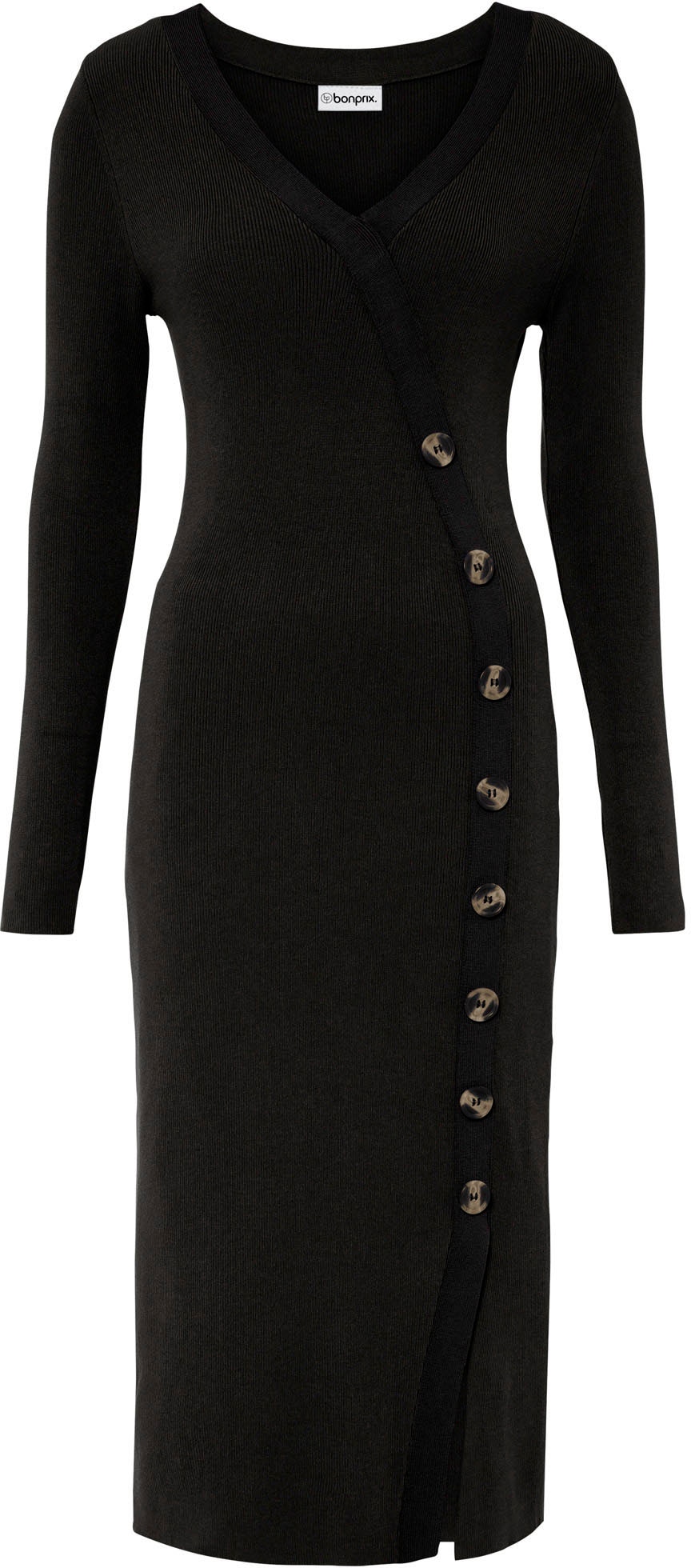 bonprix Strickkleid »Strickkleid aus Viskose-Mix« für eleganten Look, aus Viskose-Mix, figurbetonte Passform