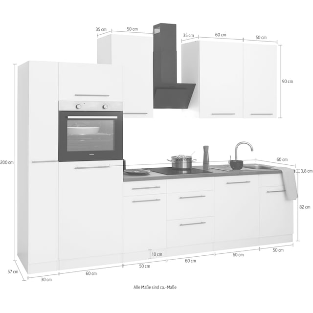 wiho Küchen Küchenzeile »Unna«, ohne E-Geräte, Breite 310 cm kaufen bei OTTO
