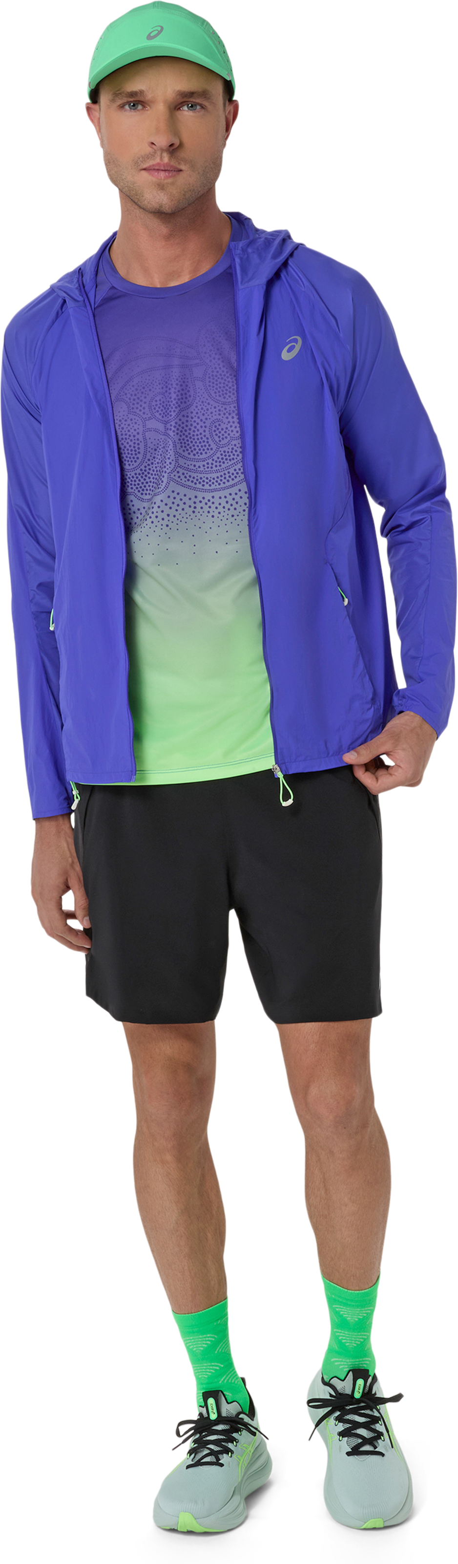 Asics Laufjacke »ROAD PACKABLE JACKET« mit Kapuze Übergangsjacke