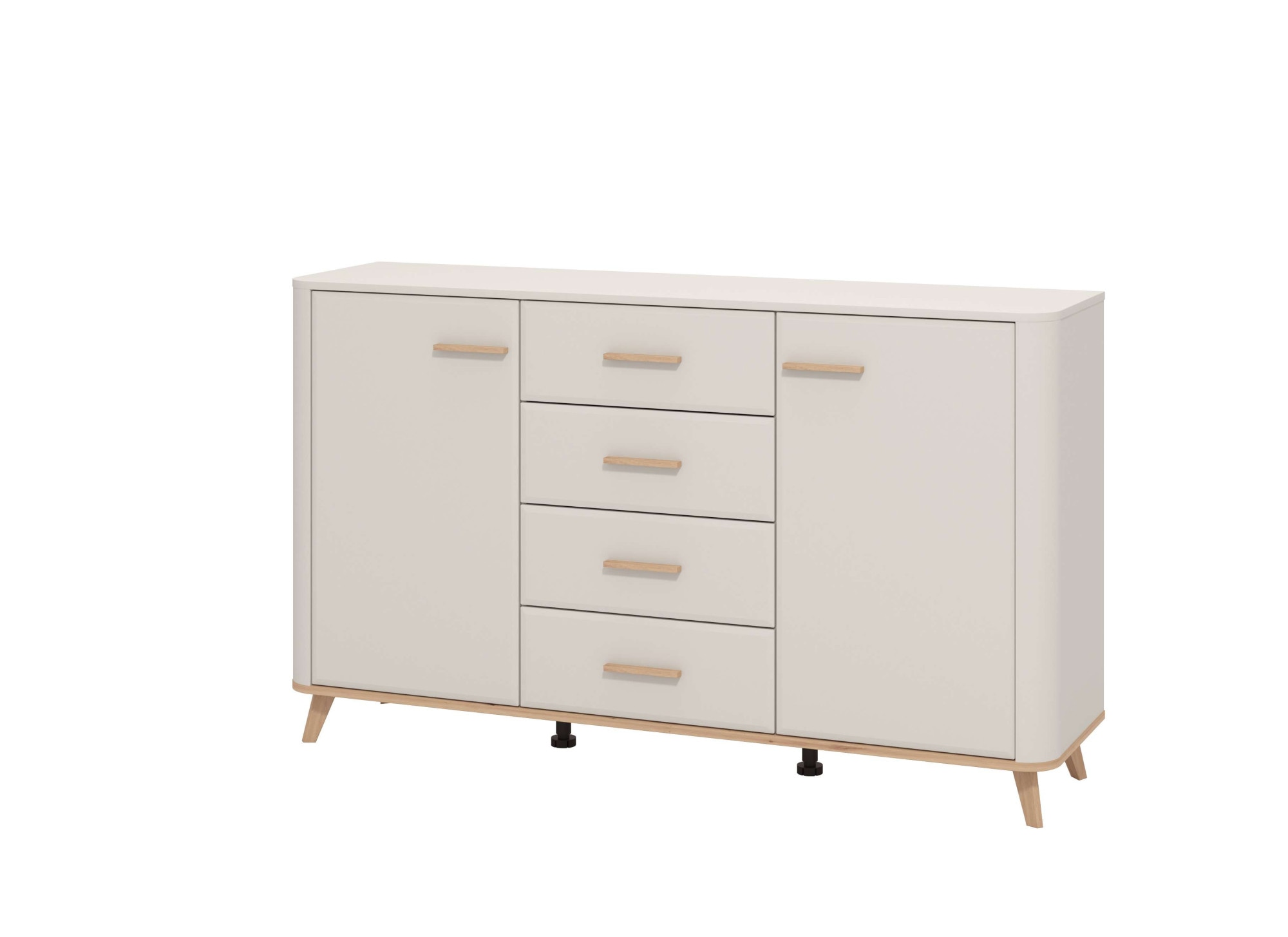 Home affaire Sideboard »Darwen Kombikommode, Sideboard, Schubladenkommode« Abgerundete Kanten, matte Kaschmir-Oberflächen, Gesamtmaße:154x40x90,5