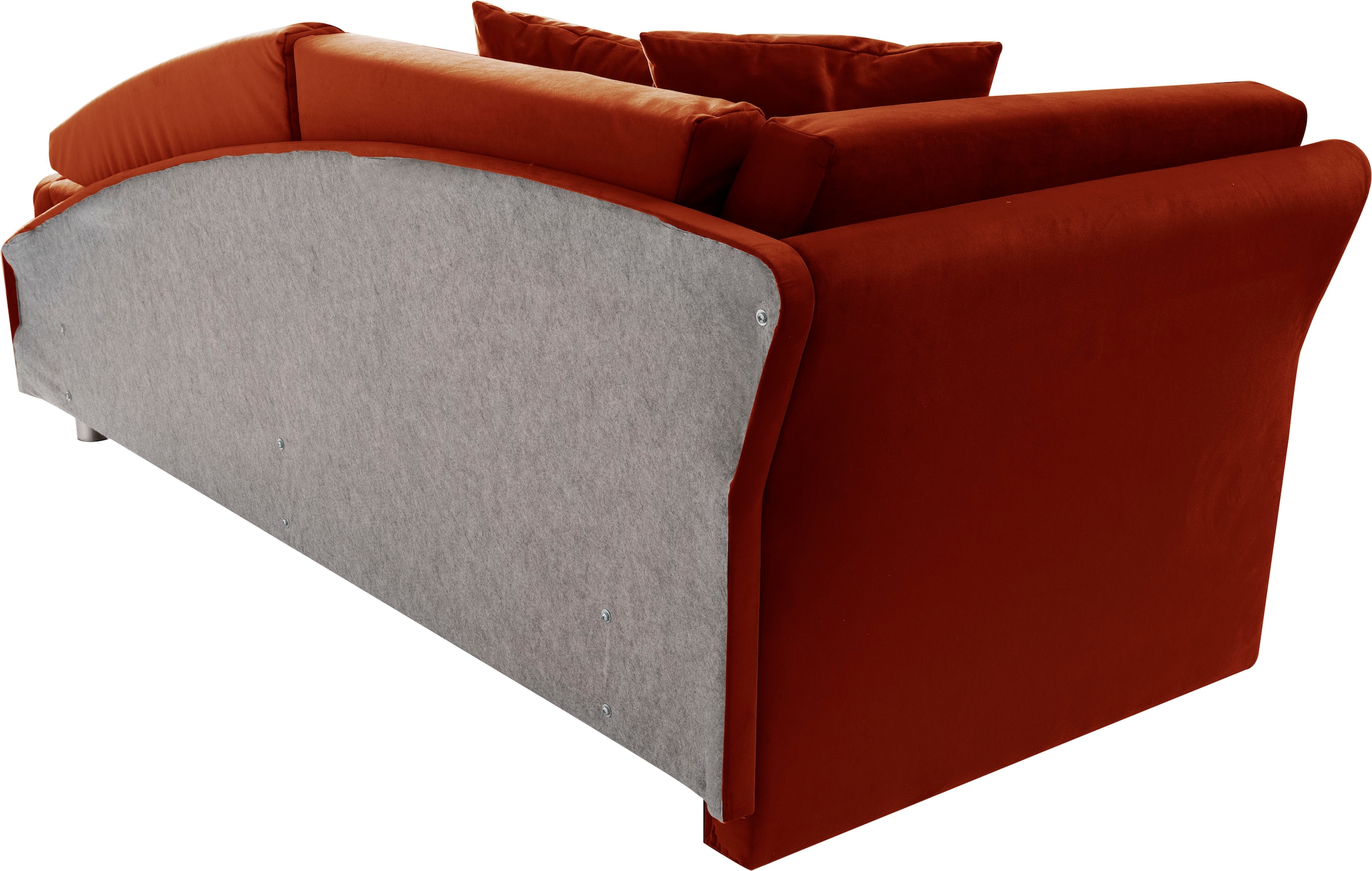 alina Schlafsofa, Bettkasten, Zierkissen-Set aus: 2 Stk. 40x40cm, 1 Stk. 30x30cm