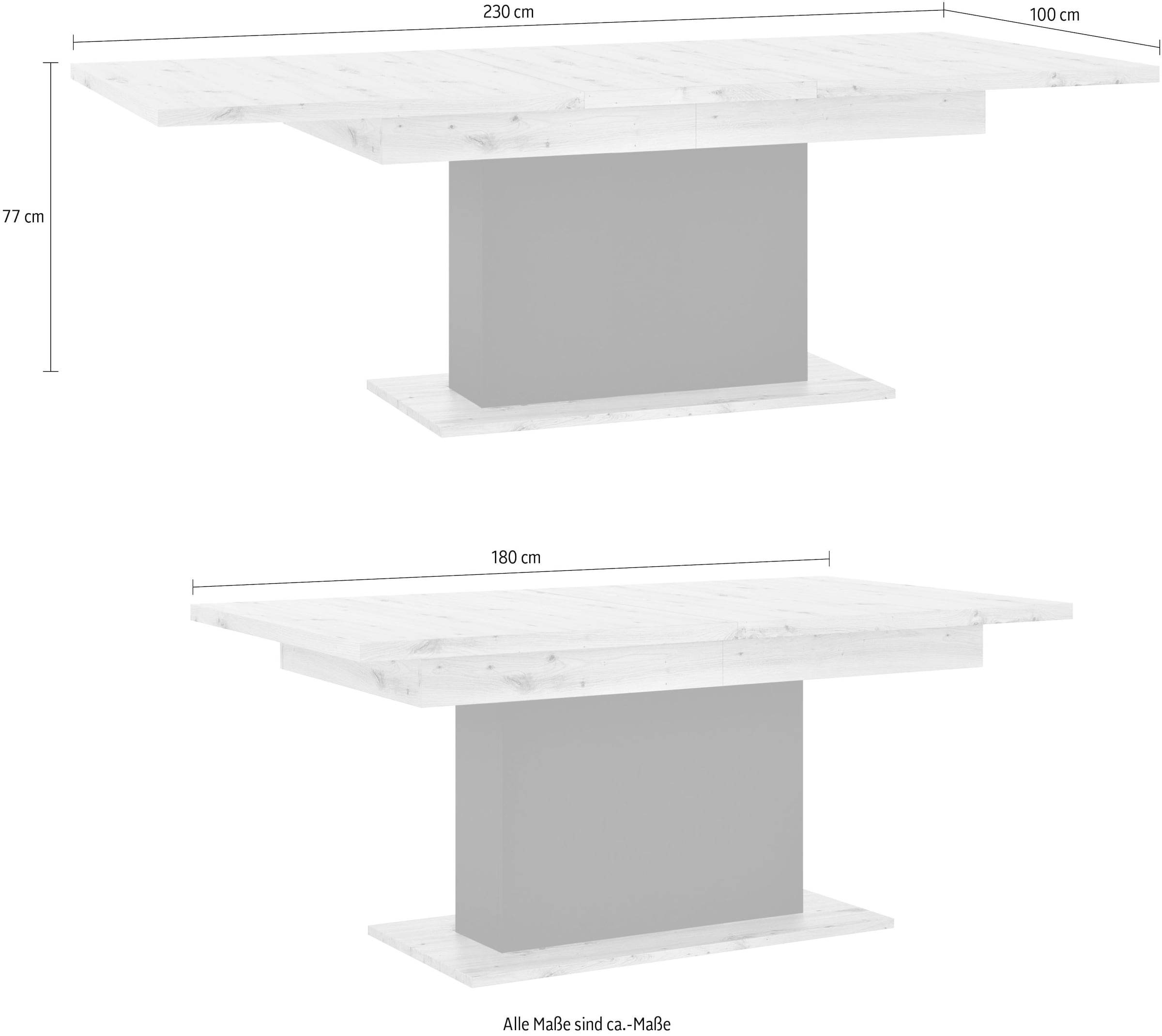 COTTA Esstisch »Hawai«, ausziehbar von 180 cm auf 230 cm, Höhe 77 cm