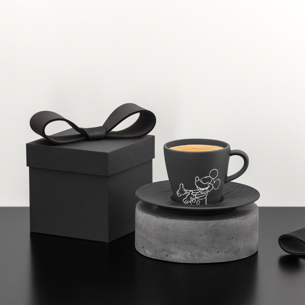 Villeroy & Boch Tasse »Kaffeetassen Manufacture Rock - Mickey Mouse 160 ml 6er Set schwarz« Spülmaschinenfest, Mikrowellensicher