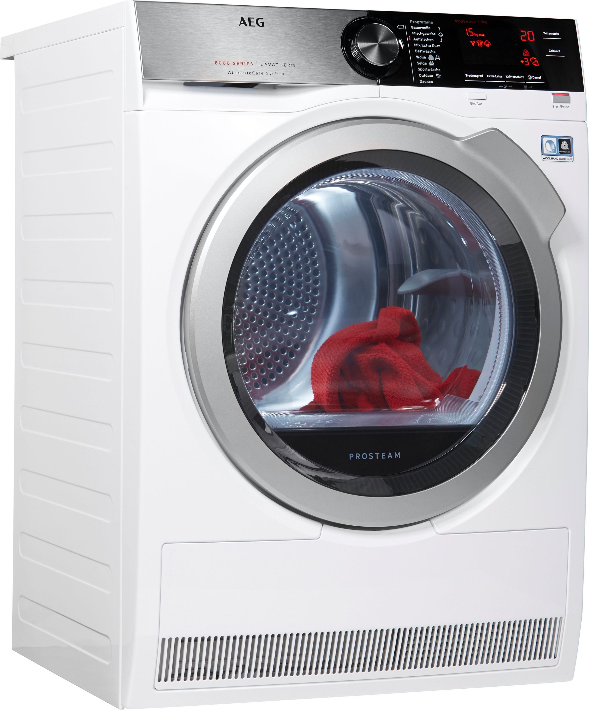 AEG Wärmepumpentrockner »T8DE88595D«, AbsoluteCare für Wolle, Seide, Outdoor
