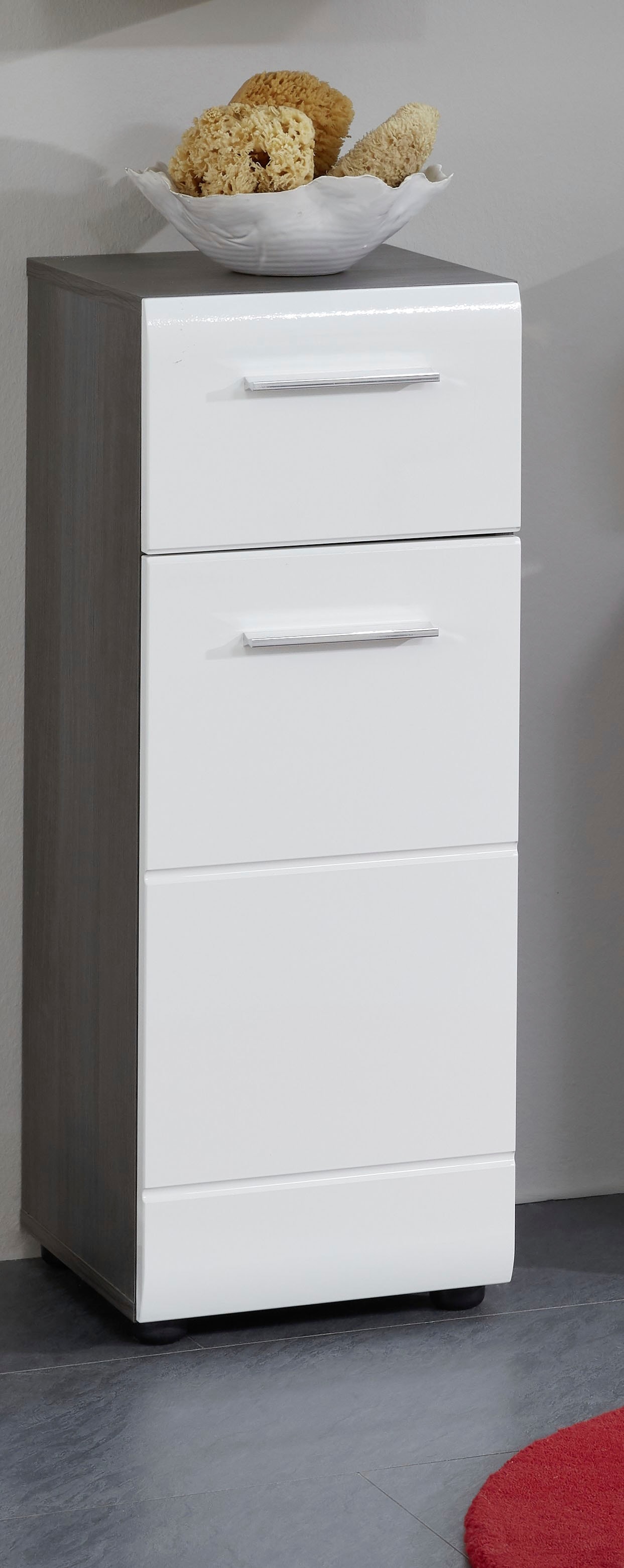 welltime Unterschrank »Sovana« Badkommode mit Hochglanzfront und 1 Schublade - (B/T/H) 30/31/80 cm