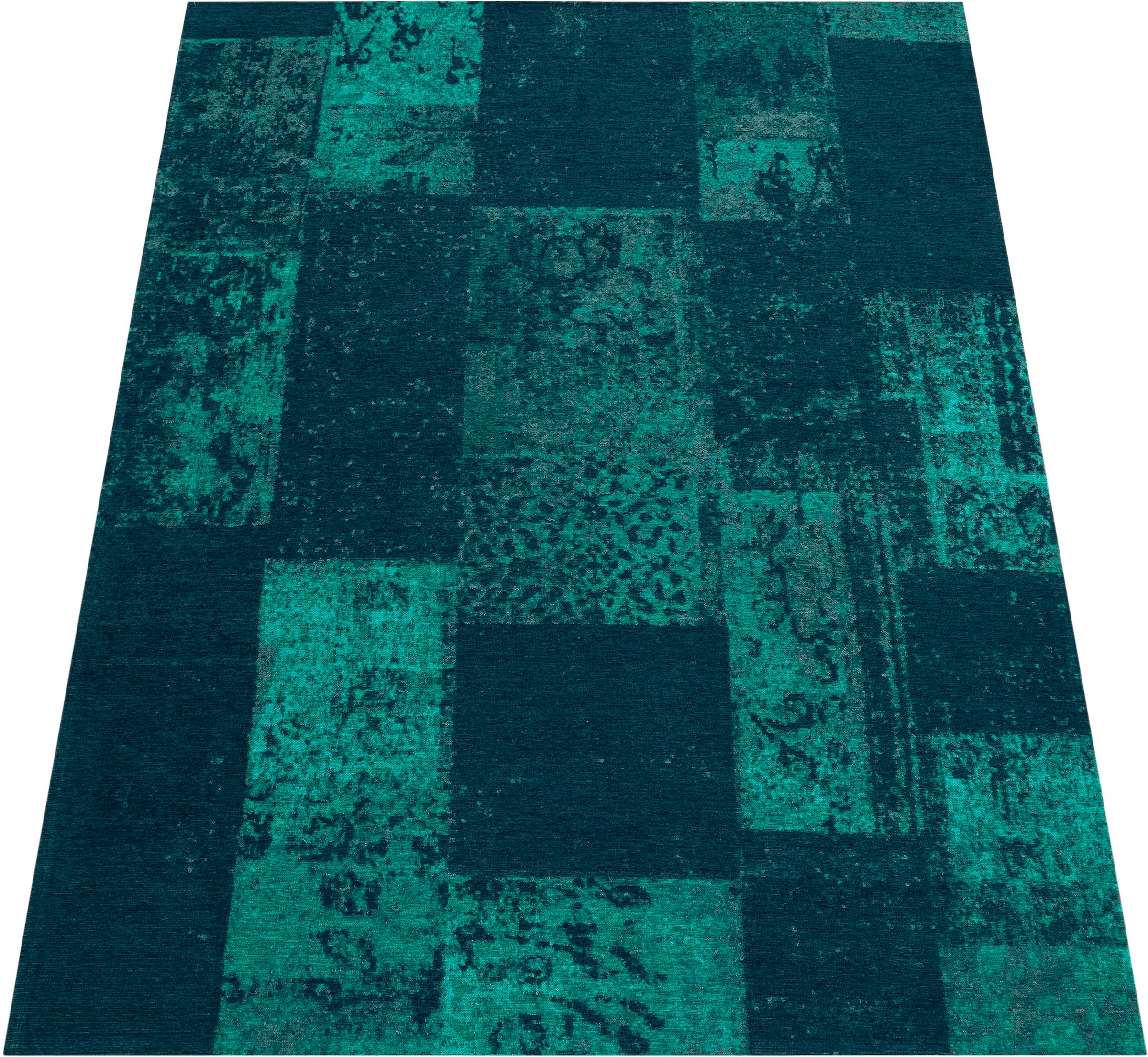 Paco Home Teppich »Mariba 100«, rechteckig, 13 mm Höhe, Kurzflor, modernes Patchwork Design, Wohnzimmer, Schlafzimmer