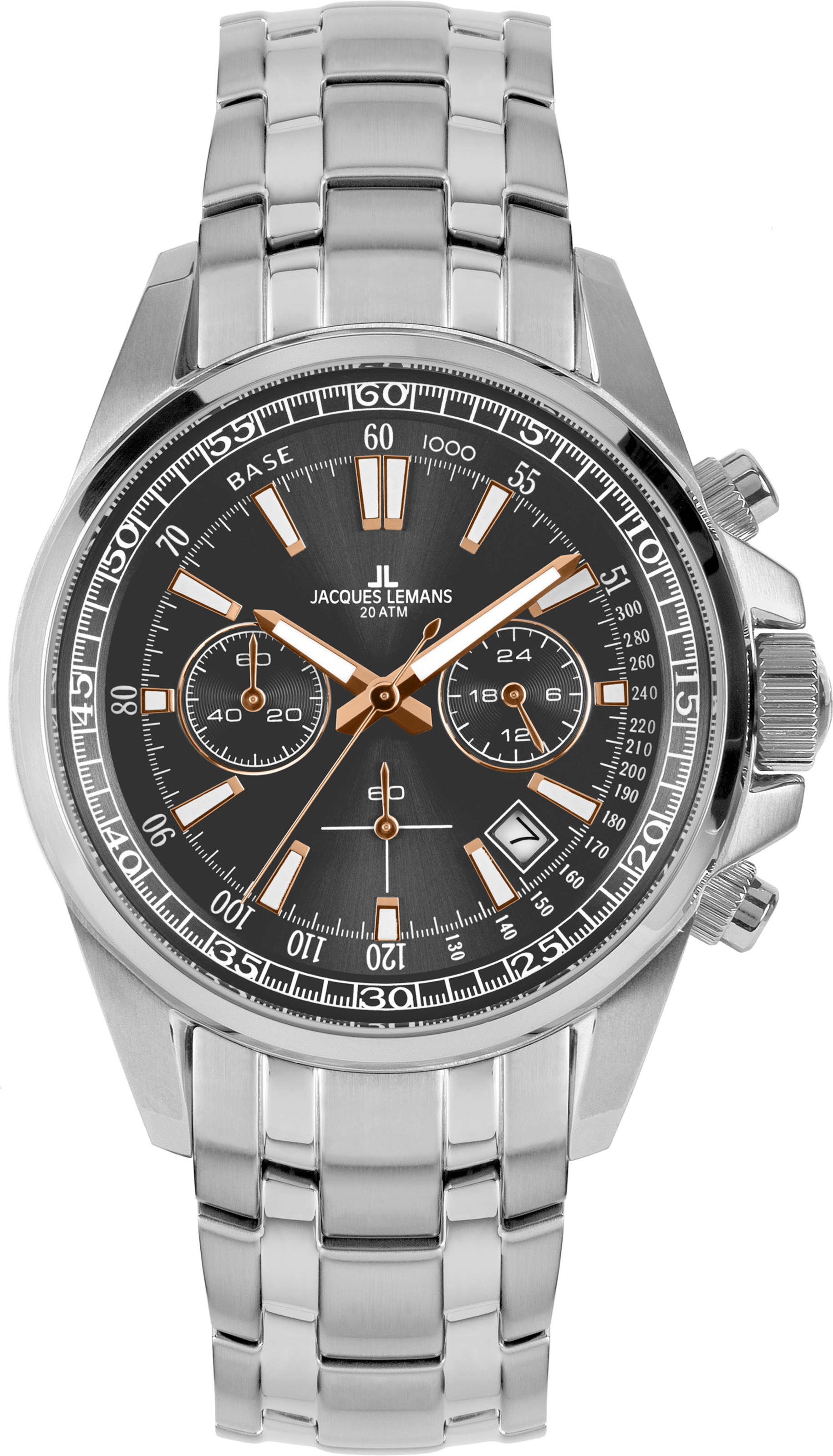 Jacques Lemans Chronograph »Liverpool« Quarzuhr, Armbanduhr, Herrenuhr, Edelstahlarmband, analog, Tag
