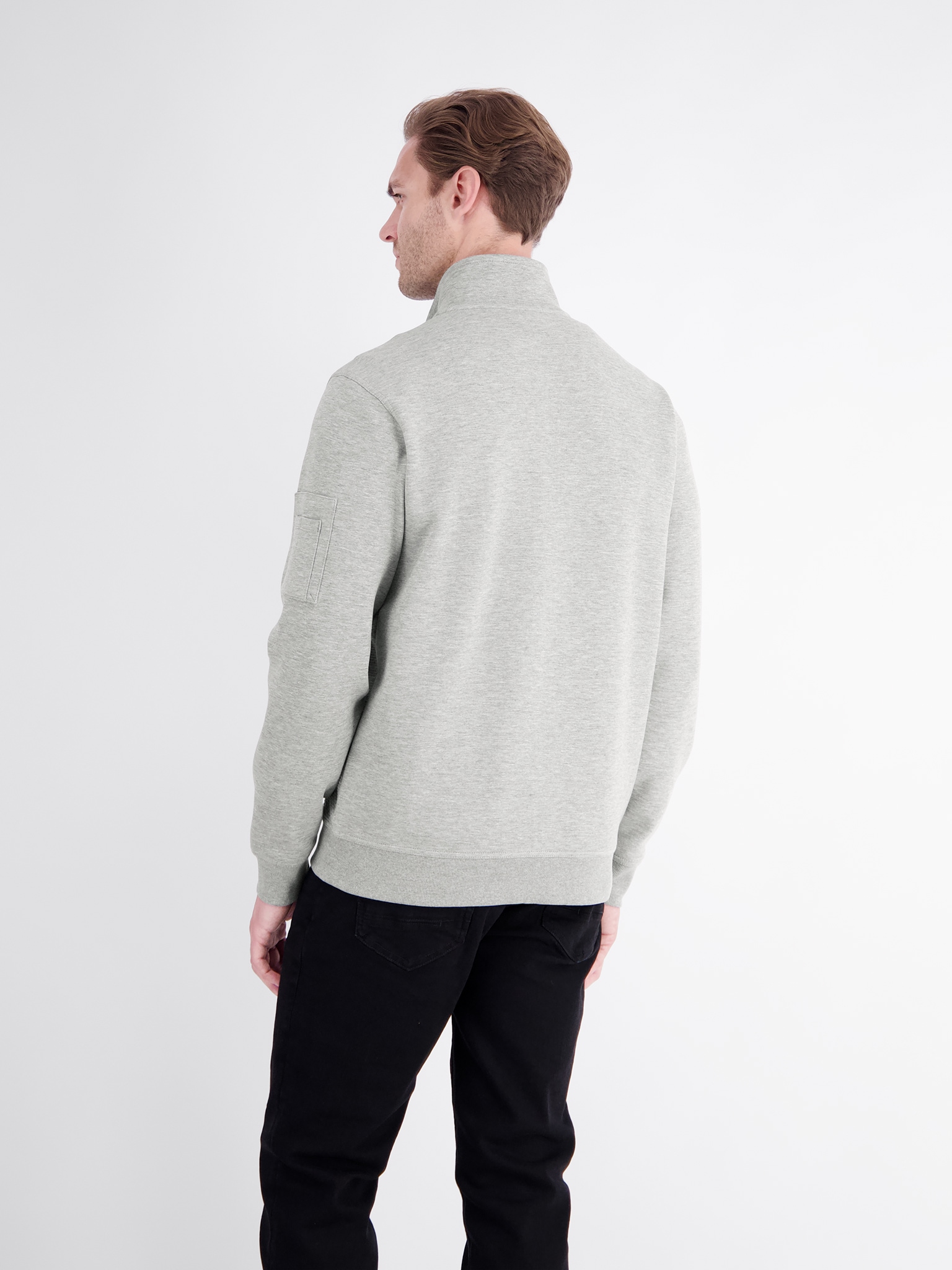 LERROS Sweatjacke mit Stehkragen und Reißverschluss