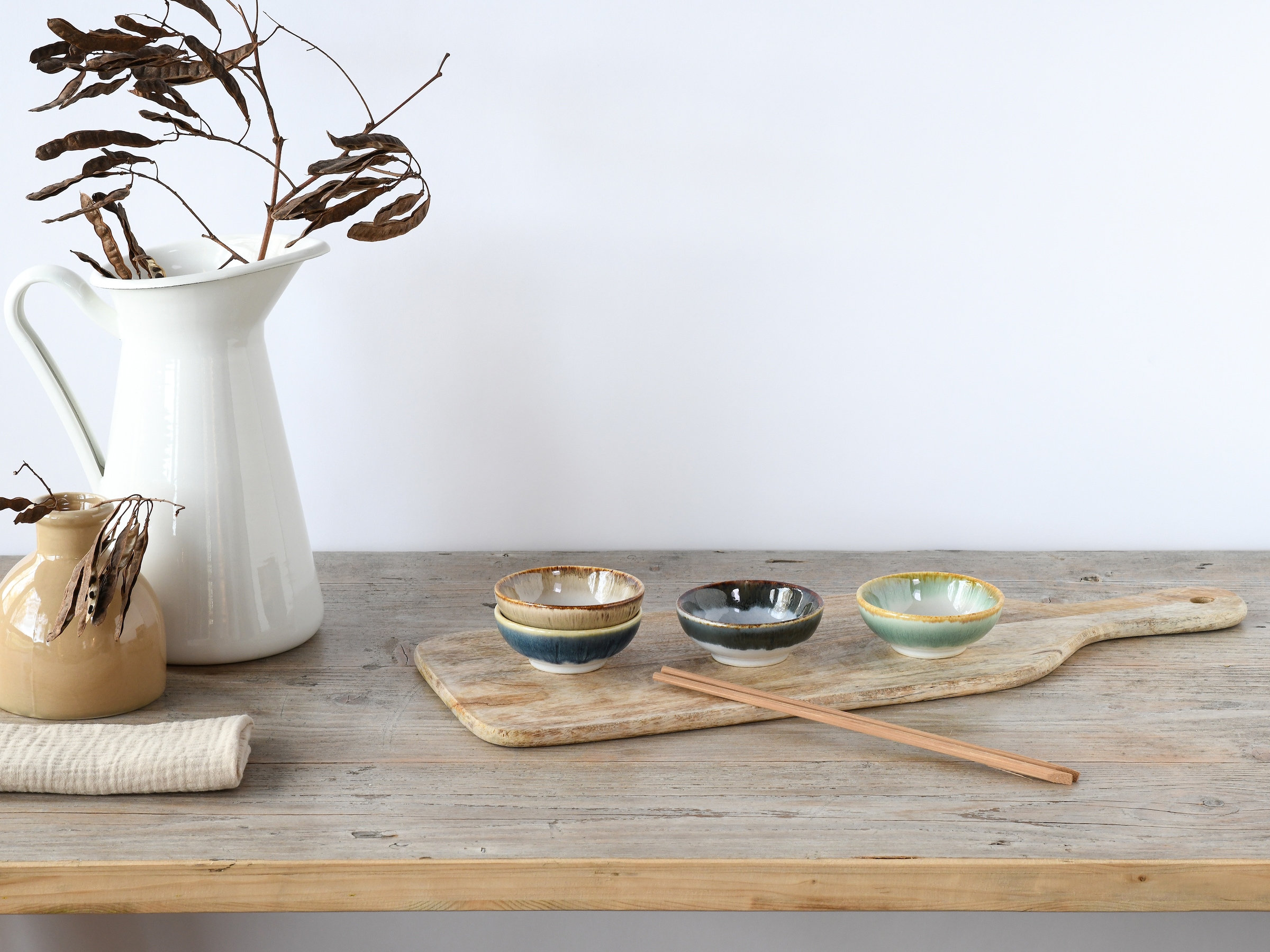 CreaTable Schale »Cascade, Sojaschale 4-tlg« 4 Stk. aus Steinzeug Rekativglasur, Healthy Food