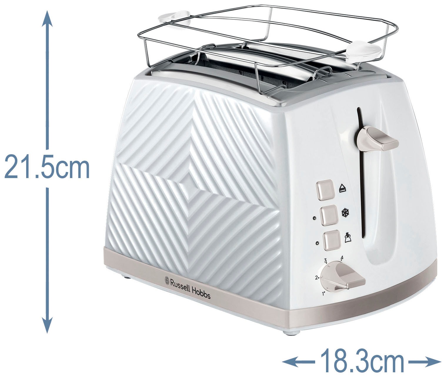 RUSSELL HOBBS 2 Schlitze, 2 850 weiß, Toaster W, 6 für 850 jetzt lange - bei Watt Bräunungsstufen OTTO »Groove Scheiben, bestellen 26391-56«