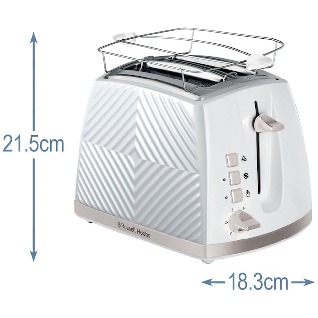 RUSSELL HOBBS Toaster »Groove 26391-56«, 2 lange Schlitze, für 2 Scheiben,  850 W, weiß, 850 Watt - 6 Bräunungsstufen jetzt bestellen bei OTTO