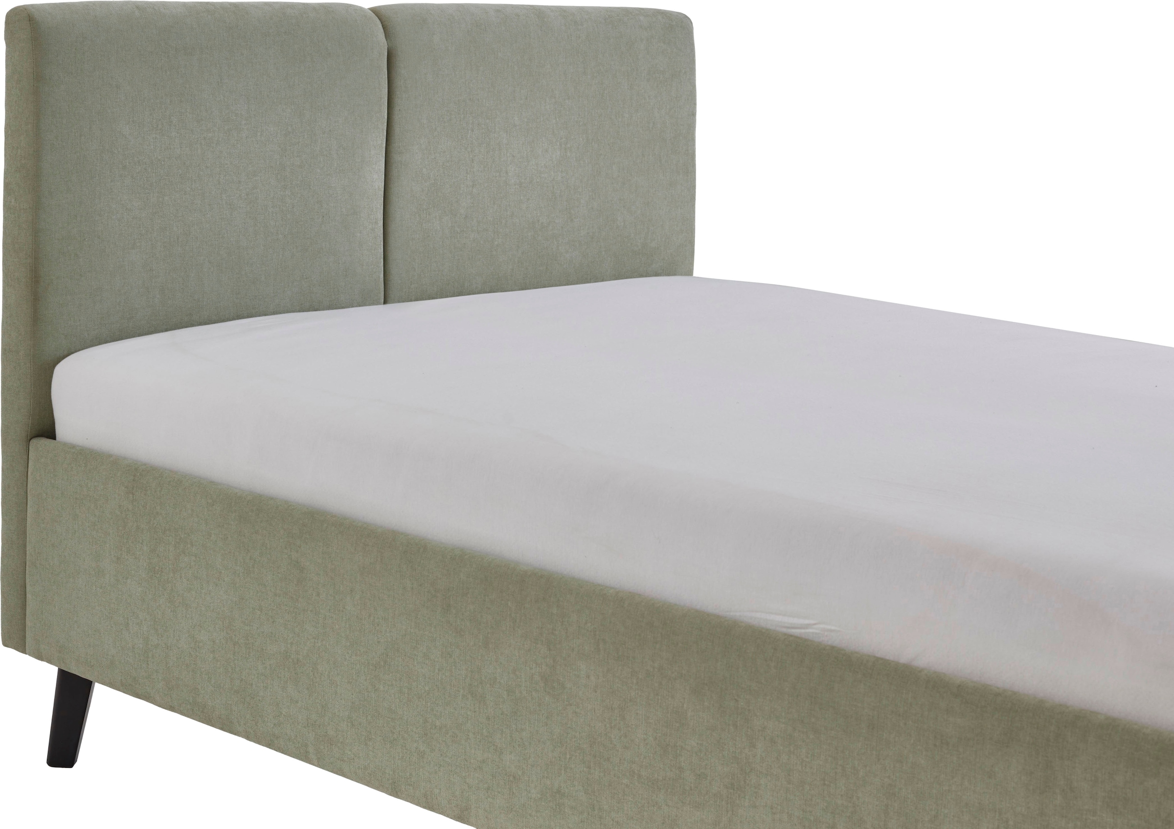 meise.möbel Polsterbett »Piano, in verschiedene Farben und Breiten erhältlich« wahlweise mit schwarzem oder eichefarbigem Holzfuß