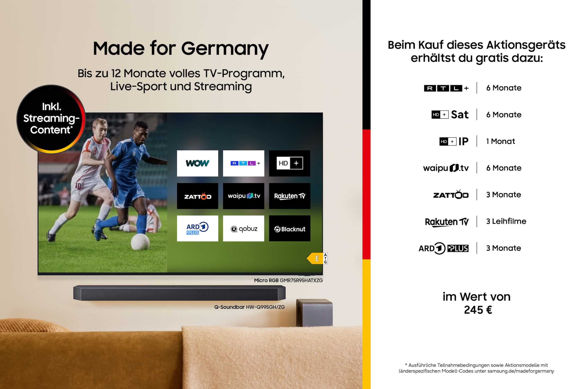 Samsung Mini-LED-Fernseher »GU65M80HAU« 163 cm/65 ″ Smart-TV