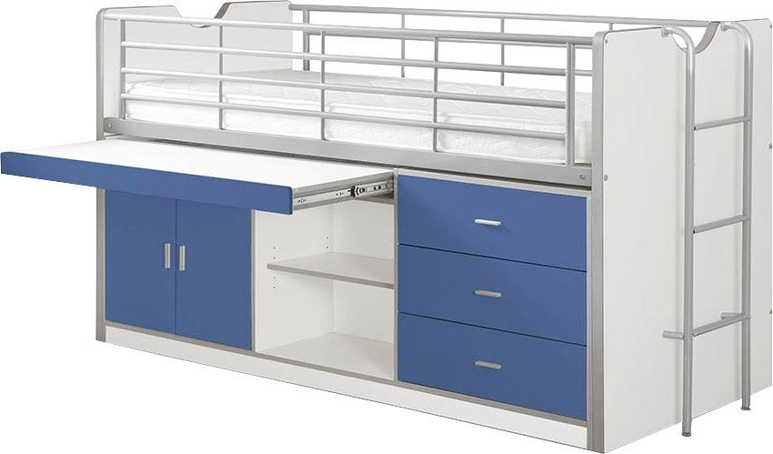 Vipack Hochbett, (Made in Europe), Schlafen und arbeiten in einem, Hochbett mit 90x200 cm Liegefläche
