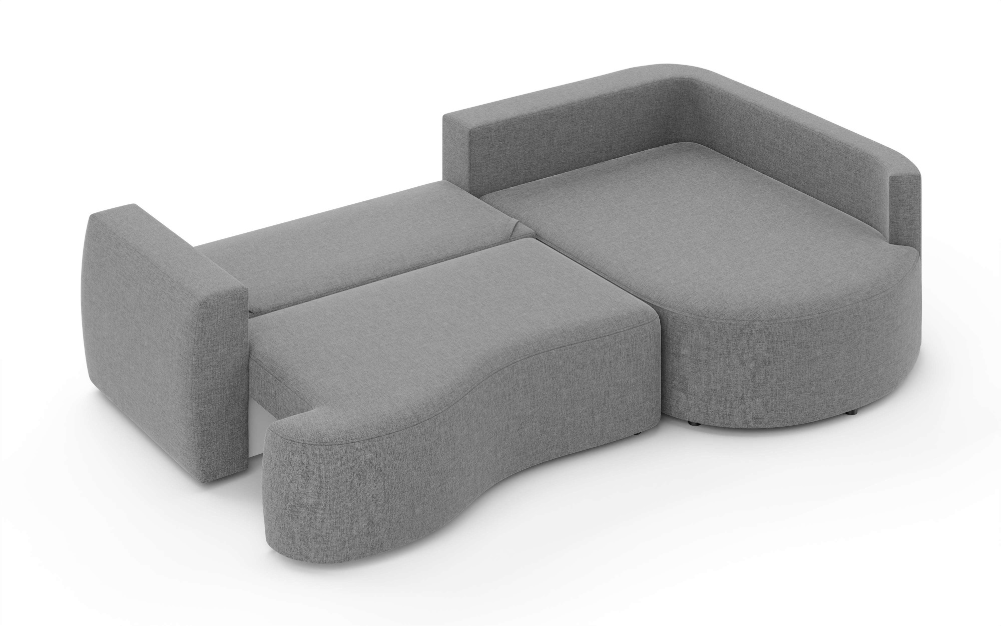 INOSIGN Ecksofa »Kahekili, Schlafsofa mit Bettkasten, Maße B/T/H: 255/181/90/ cm«, L-Form mit Wellenunterfederung, 7 Rückenkissen und 2 Zierkissen
