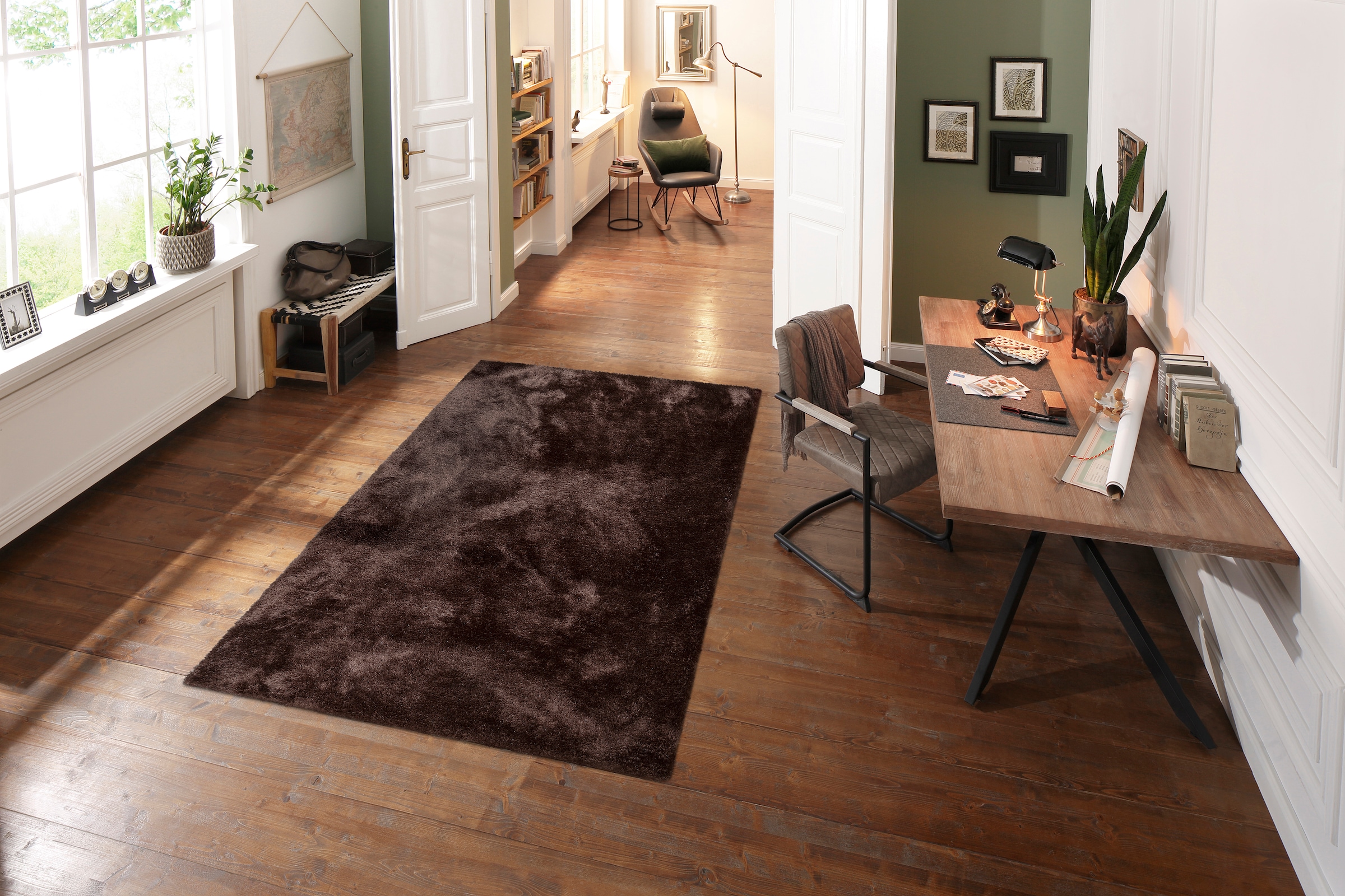 Bruno Banani Teppich »Dana Teppich, besonders weich und kuschelig, Kundenliebling«, rechteckig, 30 mm Höhe, uni, Mikrofaser Teppiche, Wohnzimmer, Schlafzimmer, Esszimmer