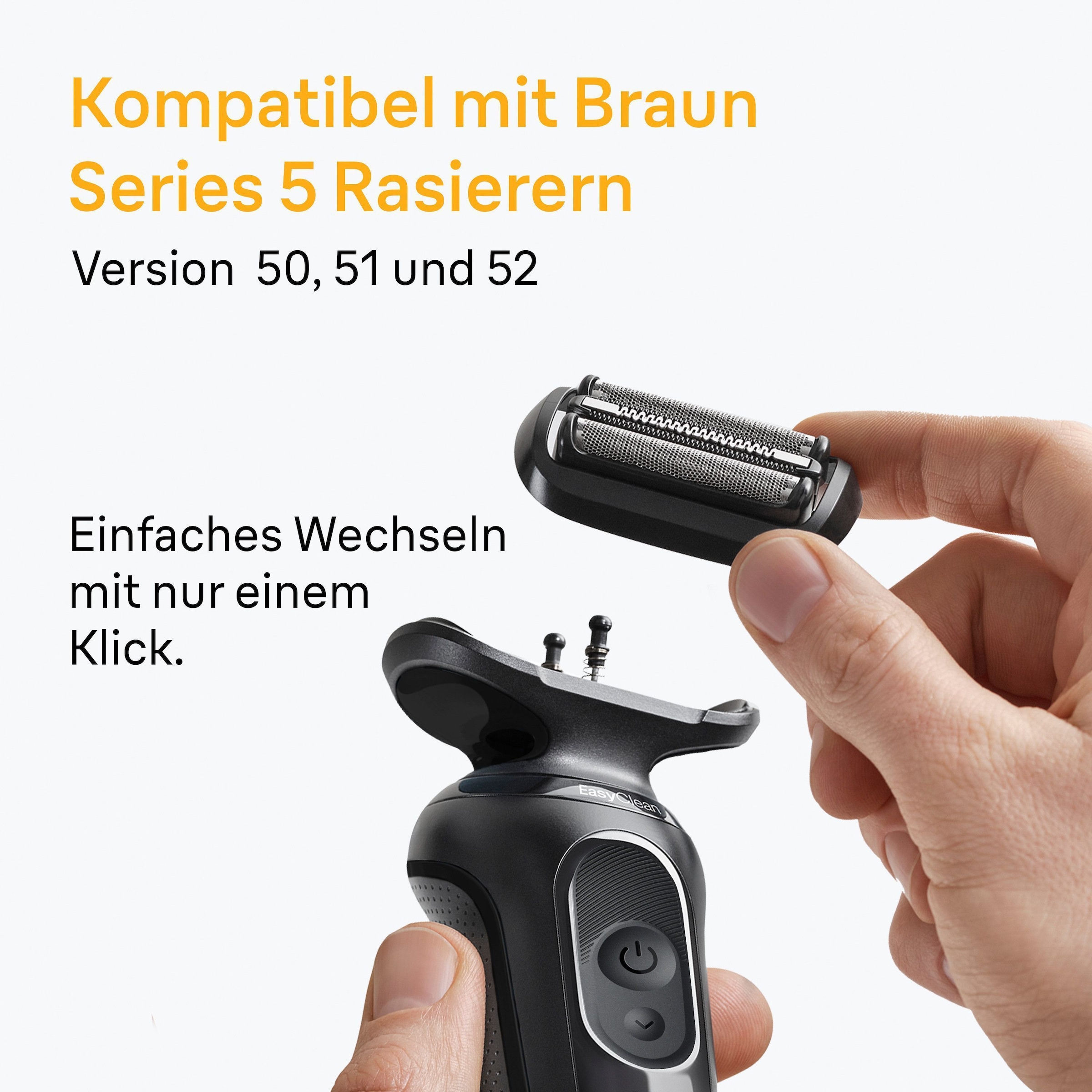 Braun Ersatzscherkopf »Series 5 54B«, Kompatibel mit Braun Series 5 Rasierern der Generation 50, 51 und 52