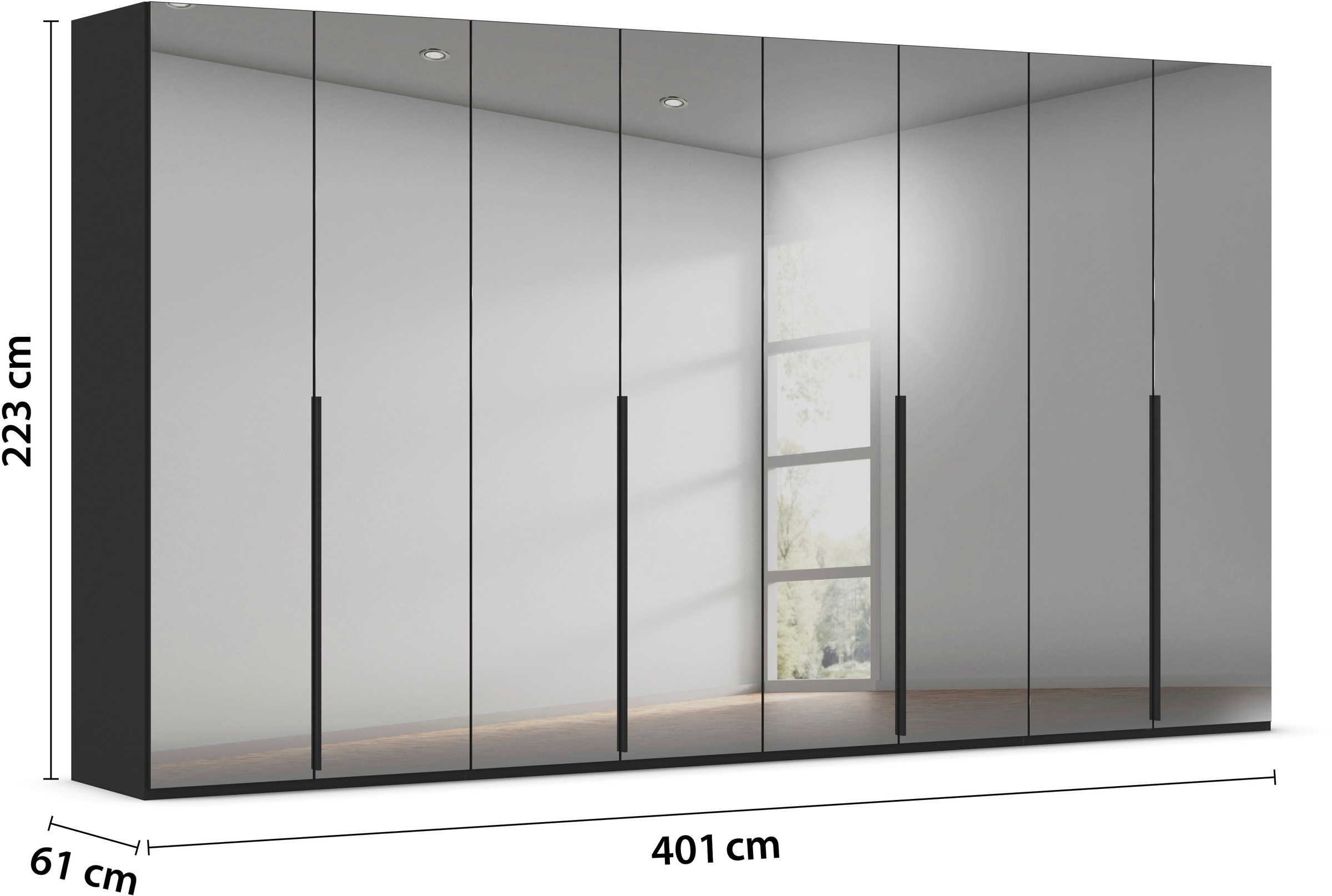 LeGer Home by Lena Gercke Kleiderschrank »Schrank Garderobe Ankleide Schlafzimmer Flur Serina«, (in 3 verschiedenen Ausstattungen BASIC/CLASSIC/PREMIUM), in 6 Breiten (101 - 401 cm) mit Front Glas oder Dekor MADE IN GERMANY