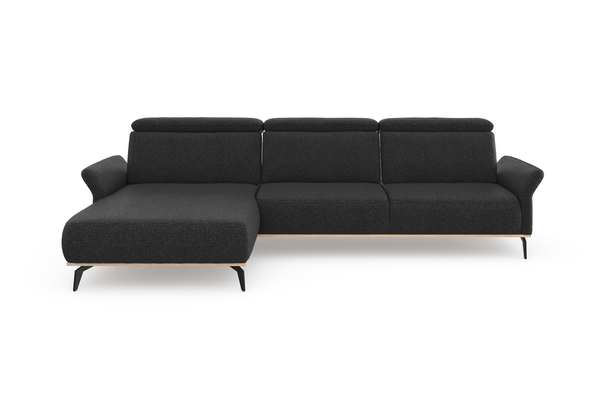 Places of Style Ecksofa »Fjord L-Form«, massiv, wahlweise mit Armlehnfunktion, Kopf- Sitztiefenverstellung