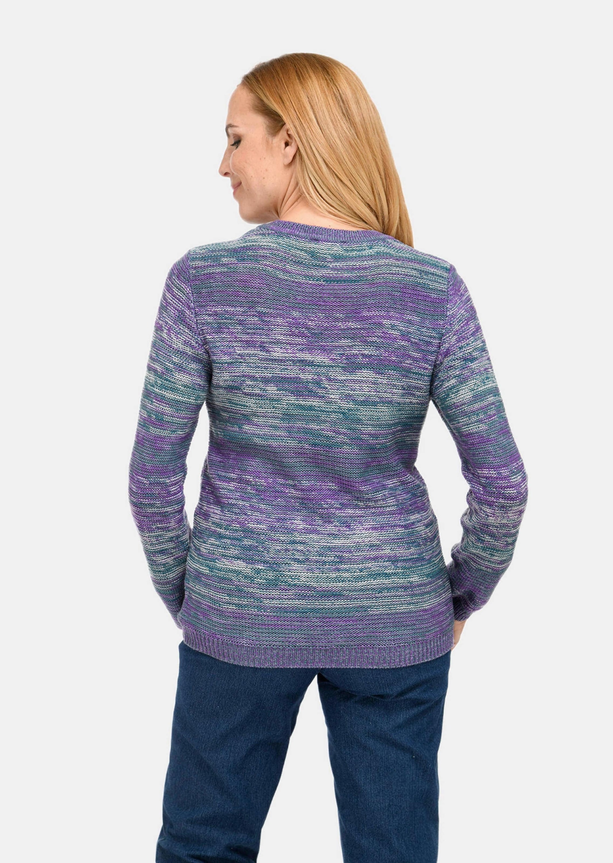 GOLDNER Strickpullover »Kurzgröße Multicolor-Pullover mit erfrischendem Farbverlauf«