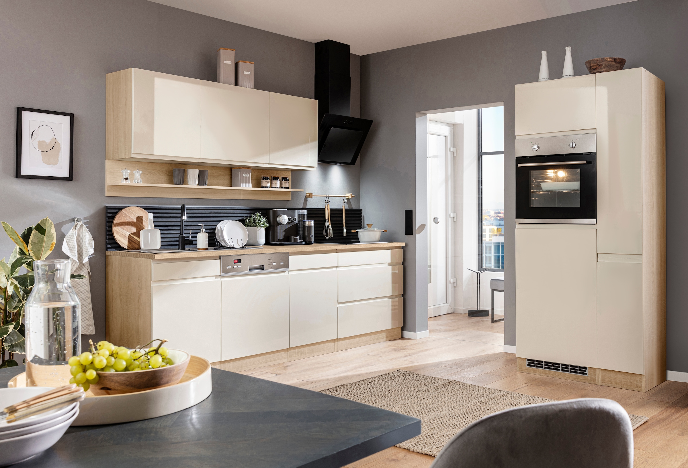 KOCHSTATION Küchenzeile »KS-Virginia«, Breite 330 cm, mit E-Geräten