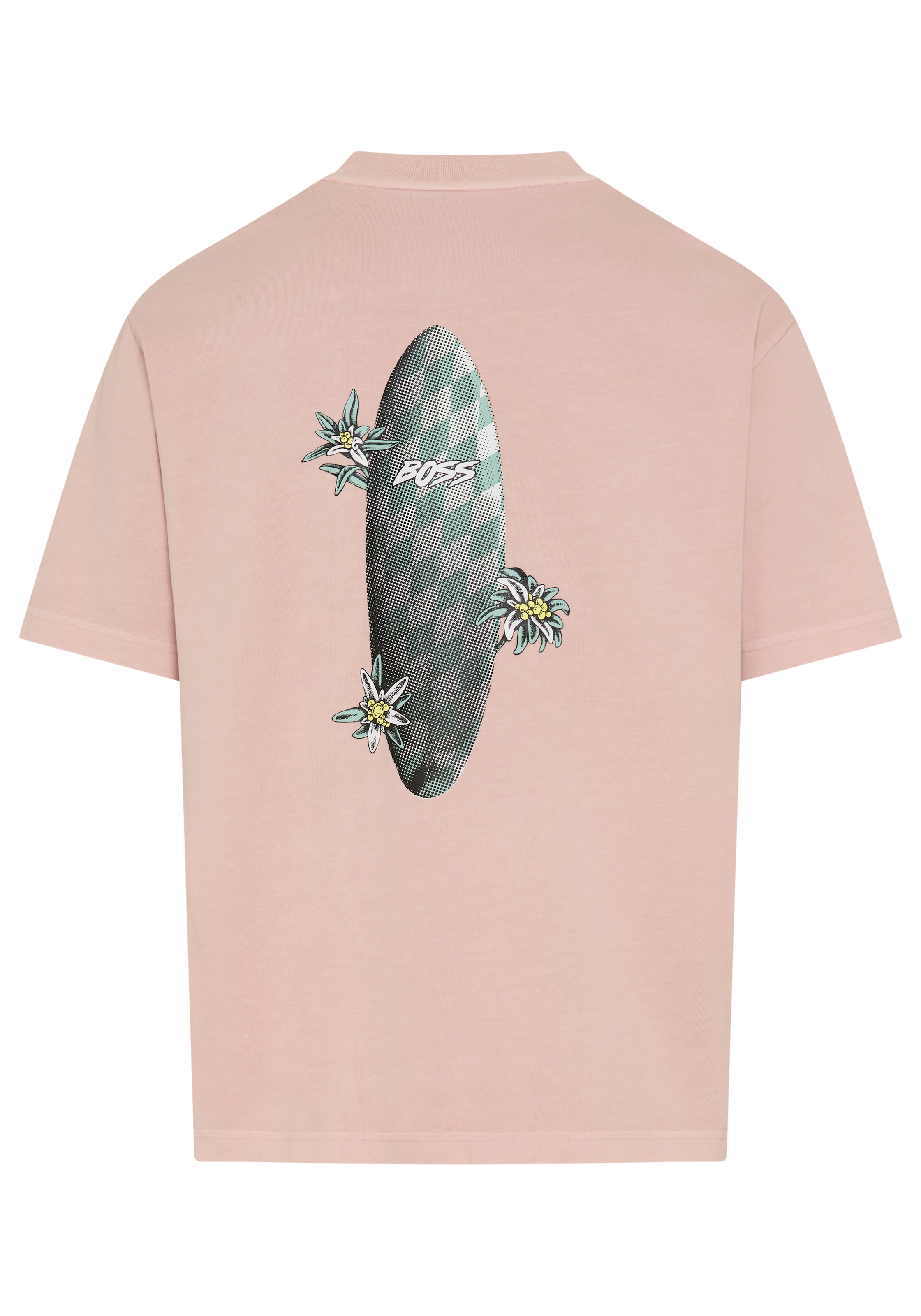 BOSS ORANGE T-Shirt Relaxed Fit, sommerlicher Druck, reine Baumwolle