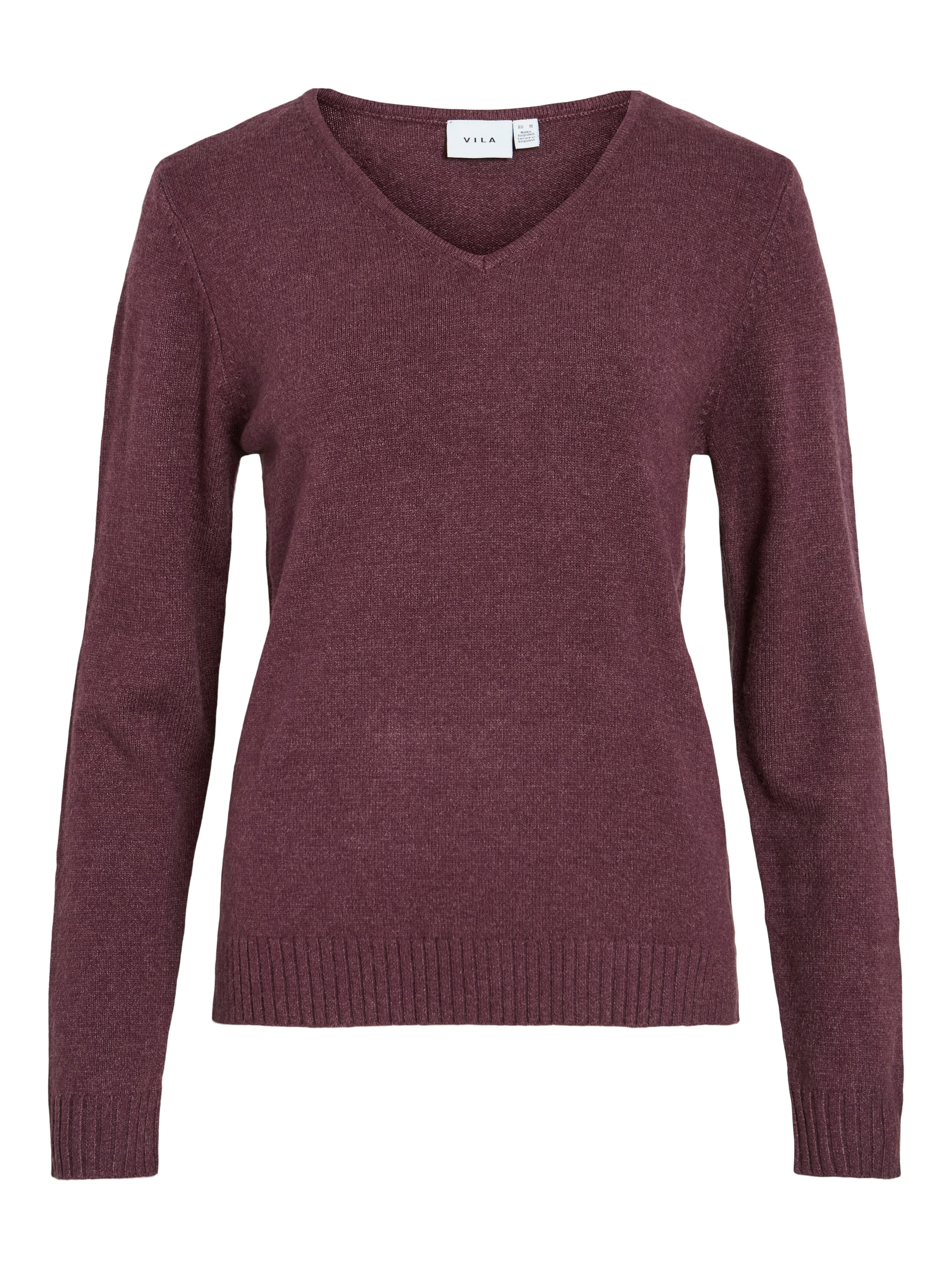 Vila V-Ausschnitt-Pullover »VIRIL V-NECK L/S  KNIT TOP - NOOS« Materialmix, regular fit