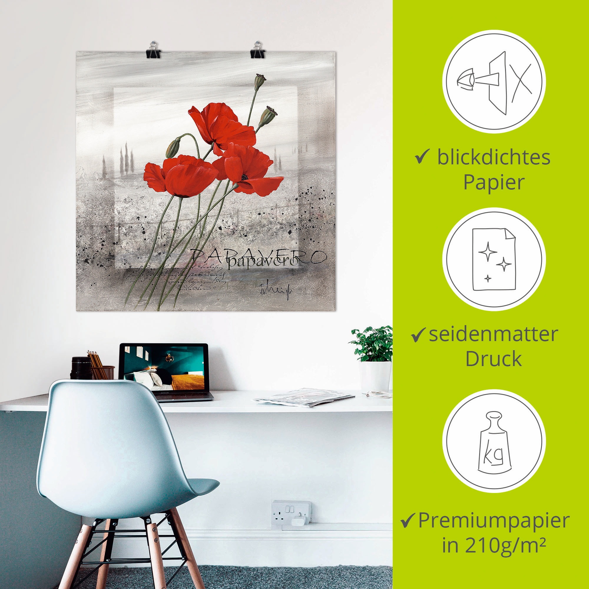 Artland Wandbild »Mohnblumen« Blumen 1 Stk. tlg. als Leinwandbild, Poster in verschied. Größen