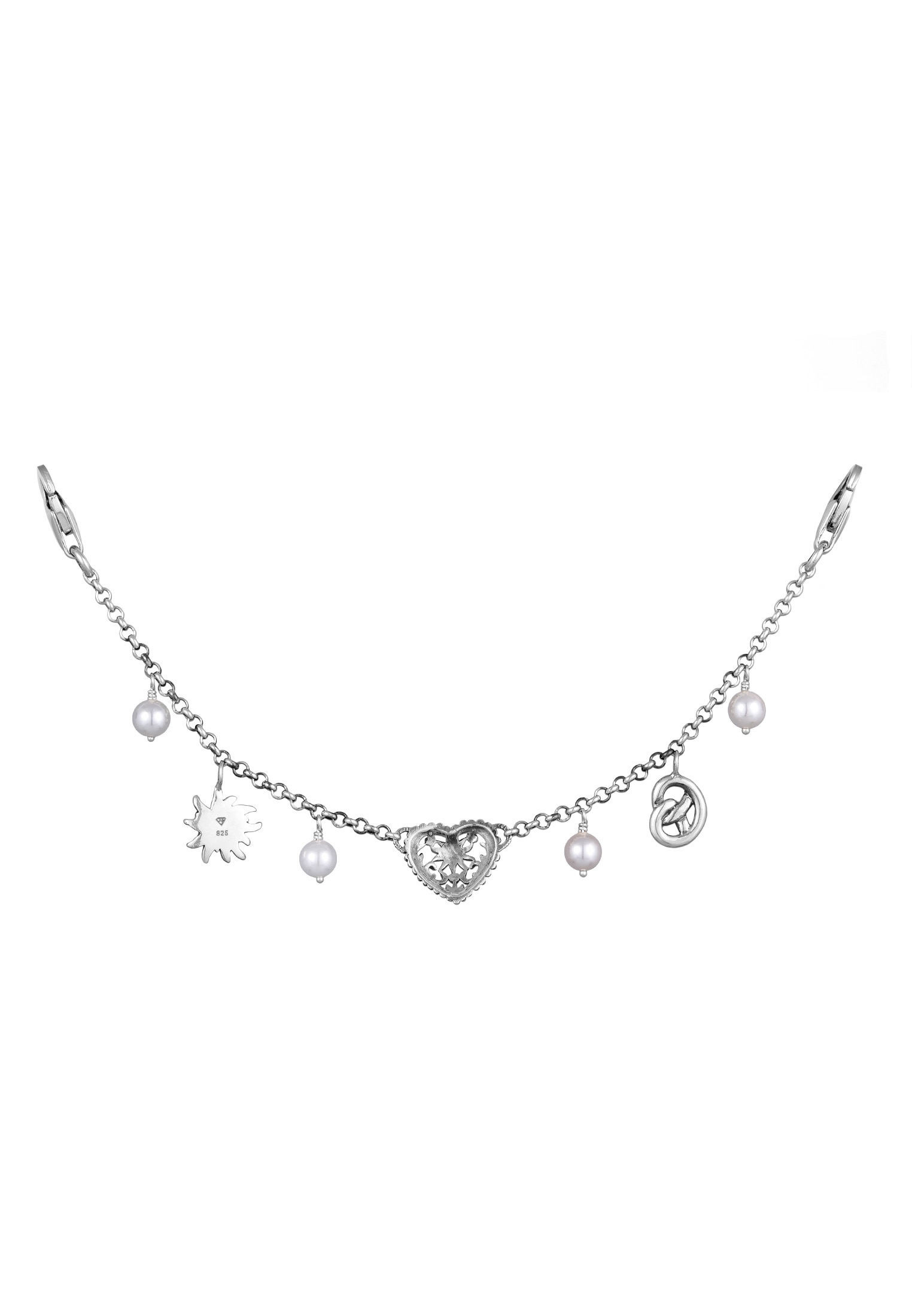 Elli Schmuckset »Schmuckzubehör Dirndl-Charivari Brezel Herz Silberdistel 925 Silber«