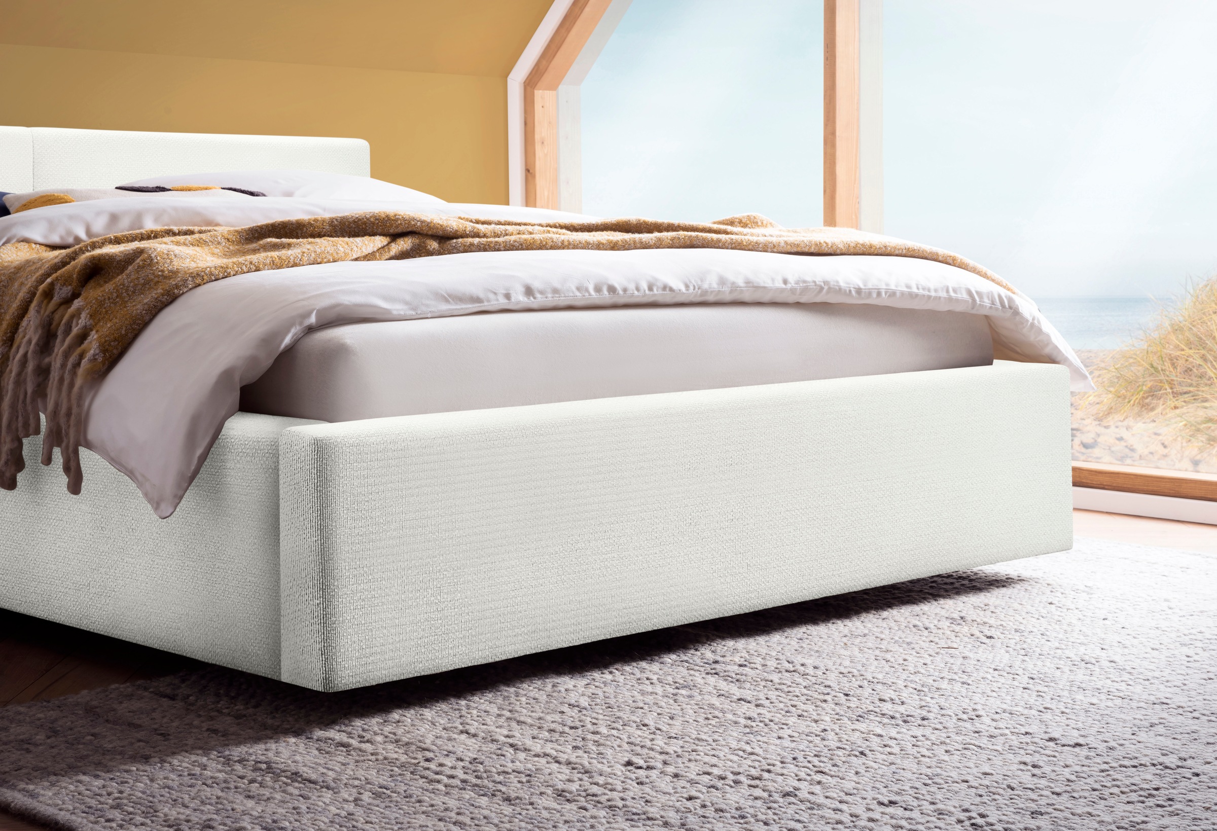 meise.möbel Polsterbett »Cube wahlweise mit Matratze und Bettkasten« extra flaches Kopfteil, erhältlich in den Breiten 140cm, 160cm & 180cm