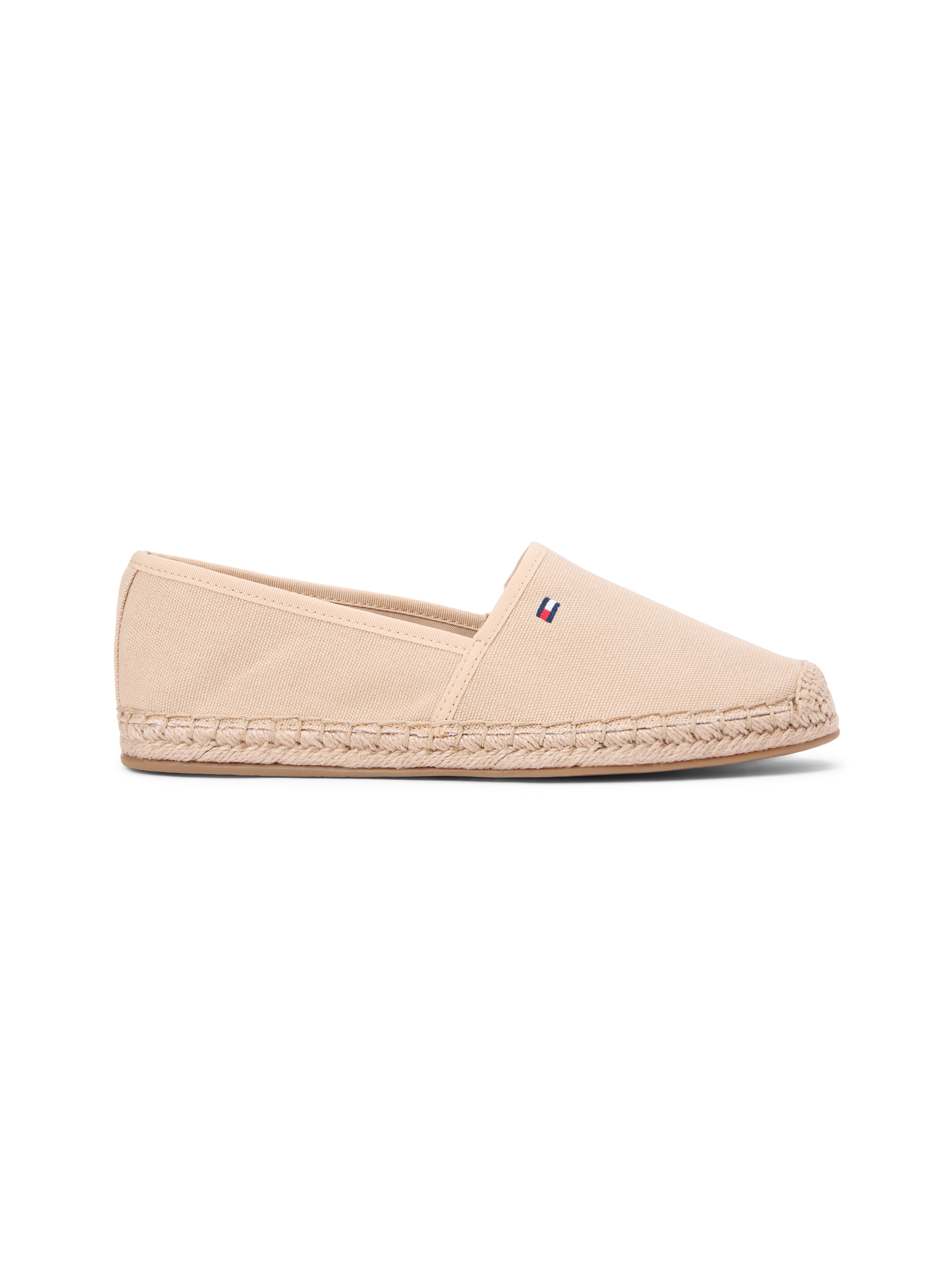 Tommy Hilfiger Espadrille »FLAG CANVAS ESPADRILLE«  ,Slipper,Flats,Bequemschuh mit Jutebezug und Ziernähten, schmale Form