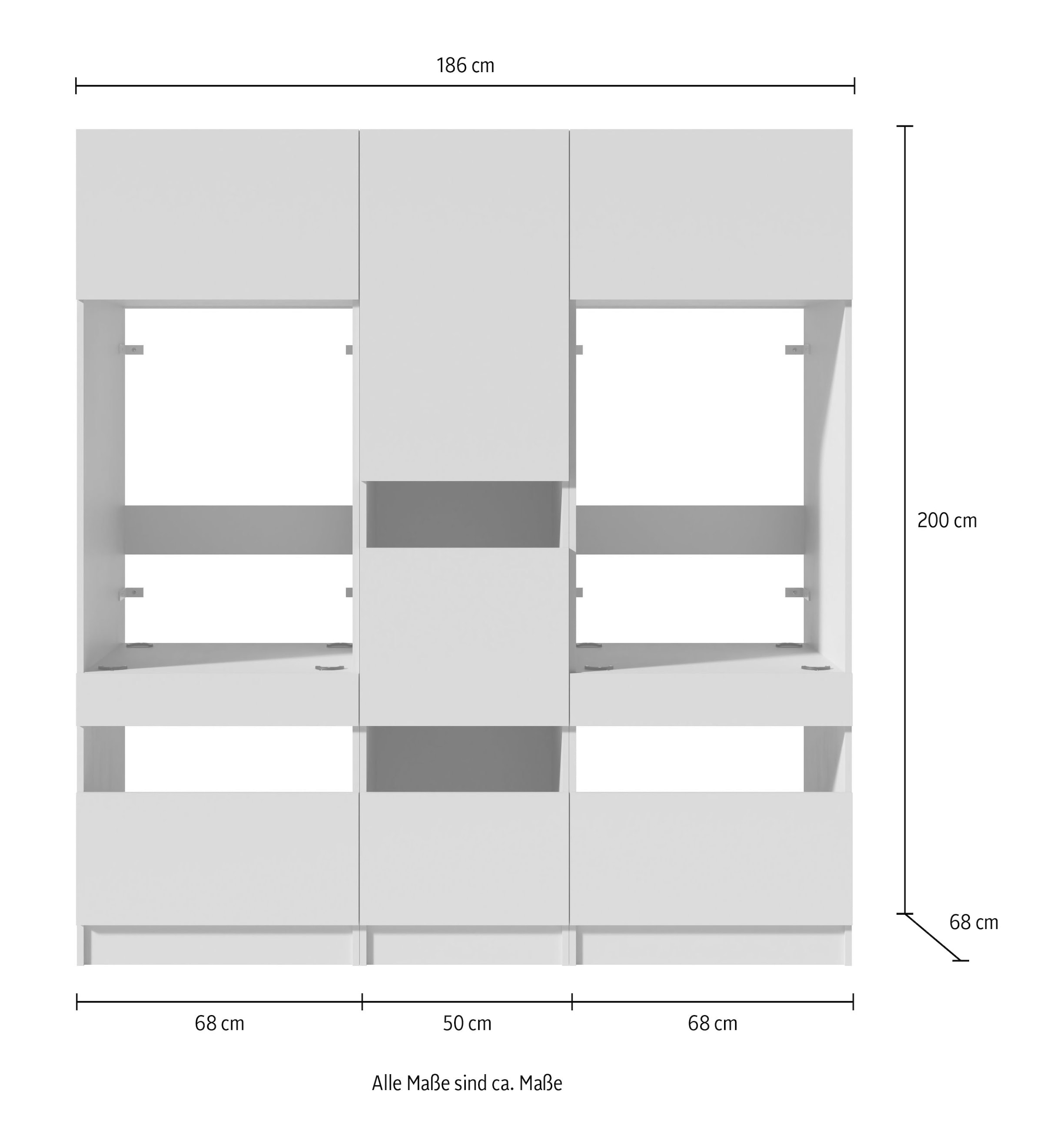 BASIC by Balculina Mehrzweckschrank-Set »Washhome B/T/H 186x68x200 cm« 3 Stk. tlg.
