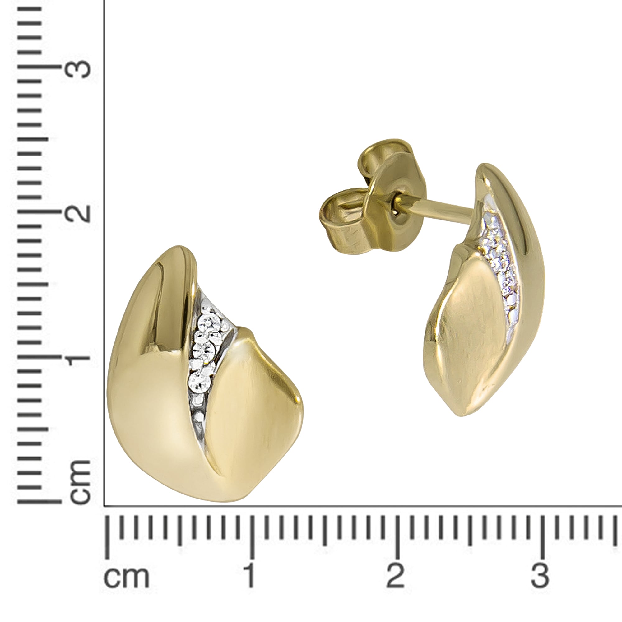 Firetti Paar Ohrstecker »Schmuck Geschenk Gold 375 Ohrschmuck Ohrringe Tropfen« mit Zirkonia (synth.)