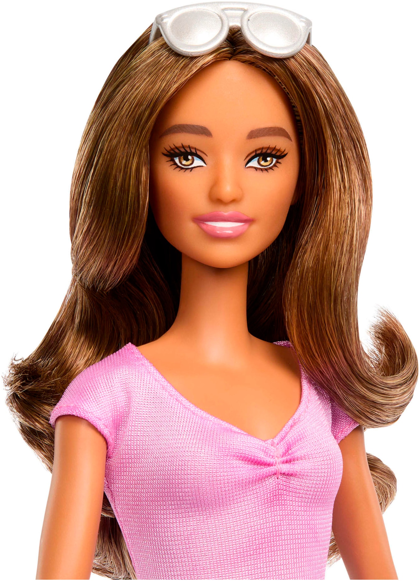 Barbie Anziehpuppe »Fashionistas Puppe Nr. 228 Blinde Barbie-Puppe«, mit pastellfarbenem Outfit, Blindenstock und Sonnenbrille