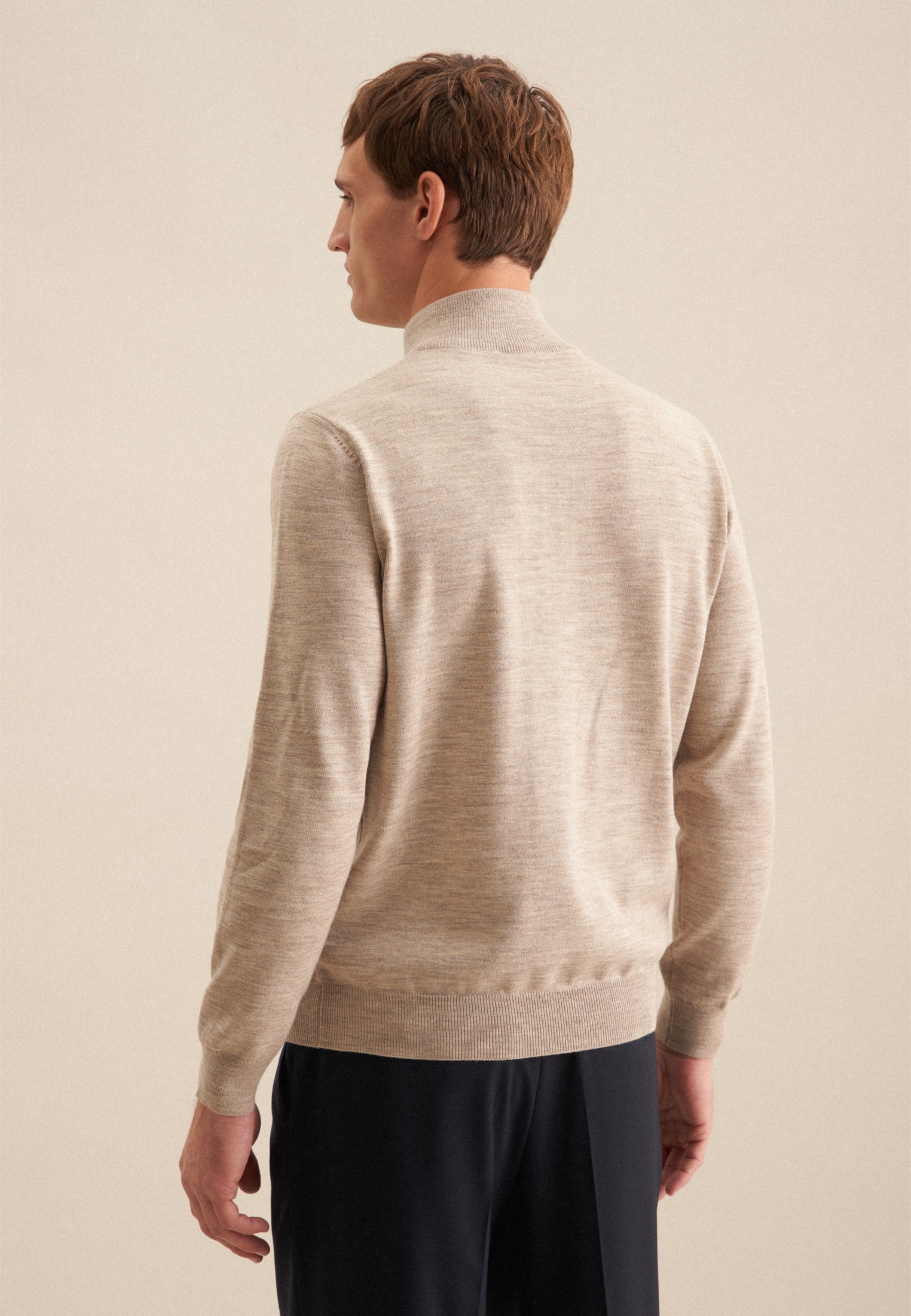 seidensticker Strickpullover »Schwarze Rose«, Quarter Zip Uni
