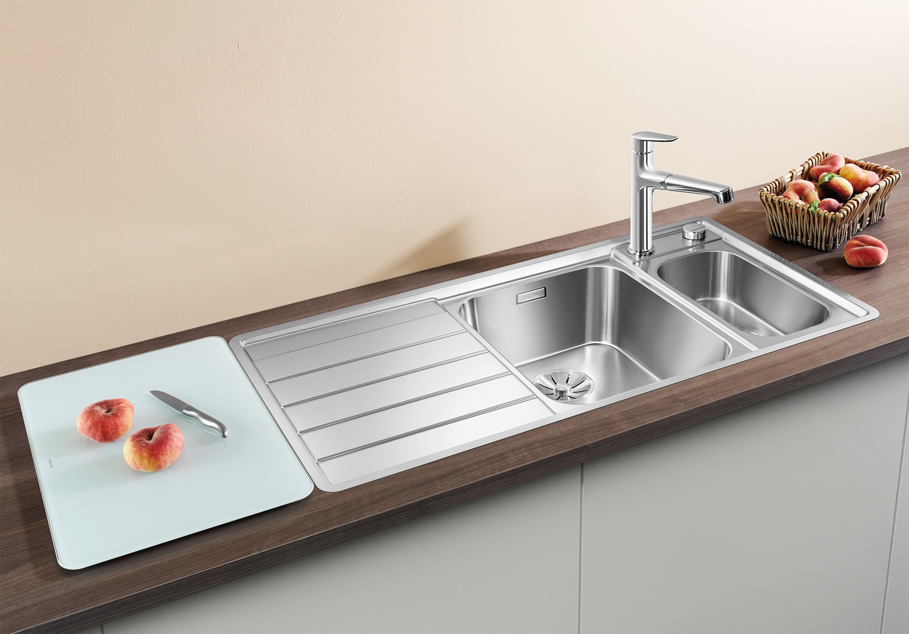Blanco Küchenspüle »AXIS III 6 S-IF« mit Glasschneidebrett und Edelstahlschale