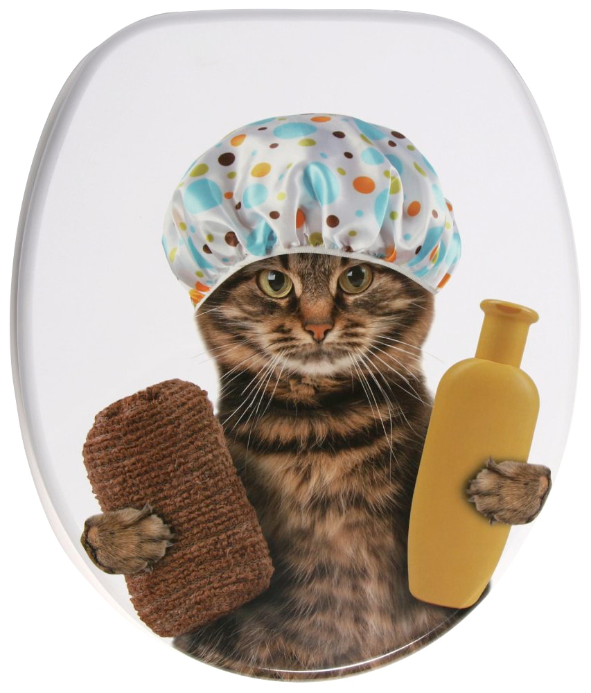 Sanilo Badaccessoire-Set »Shower Cat«, (3 tlg.), bestehend aus WC-Sitz, Badteppich und Waschbeckenstöpsel