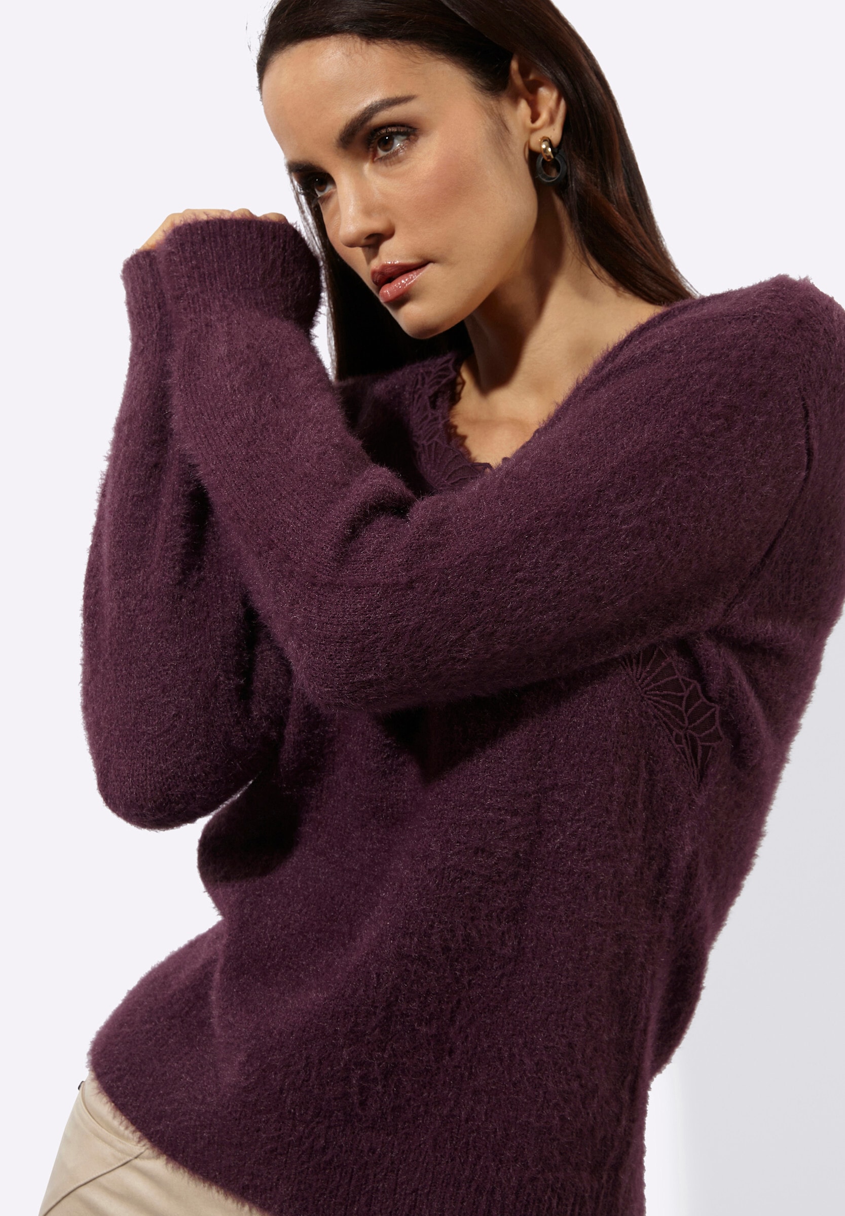 creation L Strickpullover »Lyocell-Mix-Pullover Langarm-Pullover in Wickel-Optik«