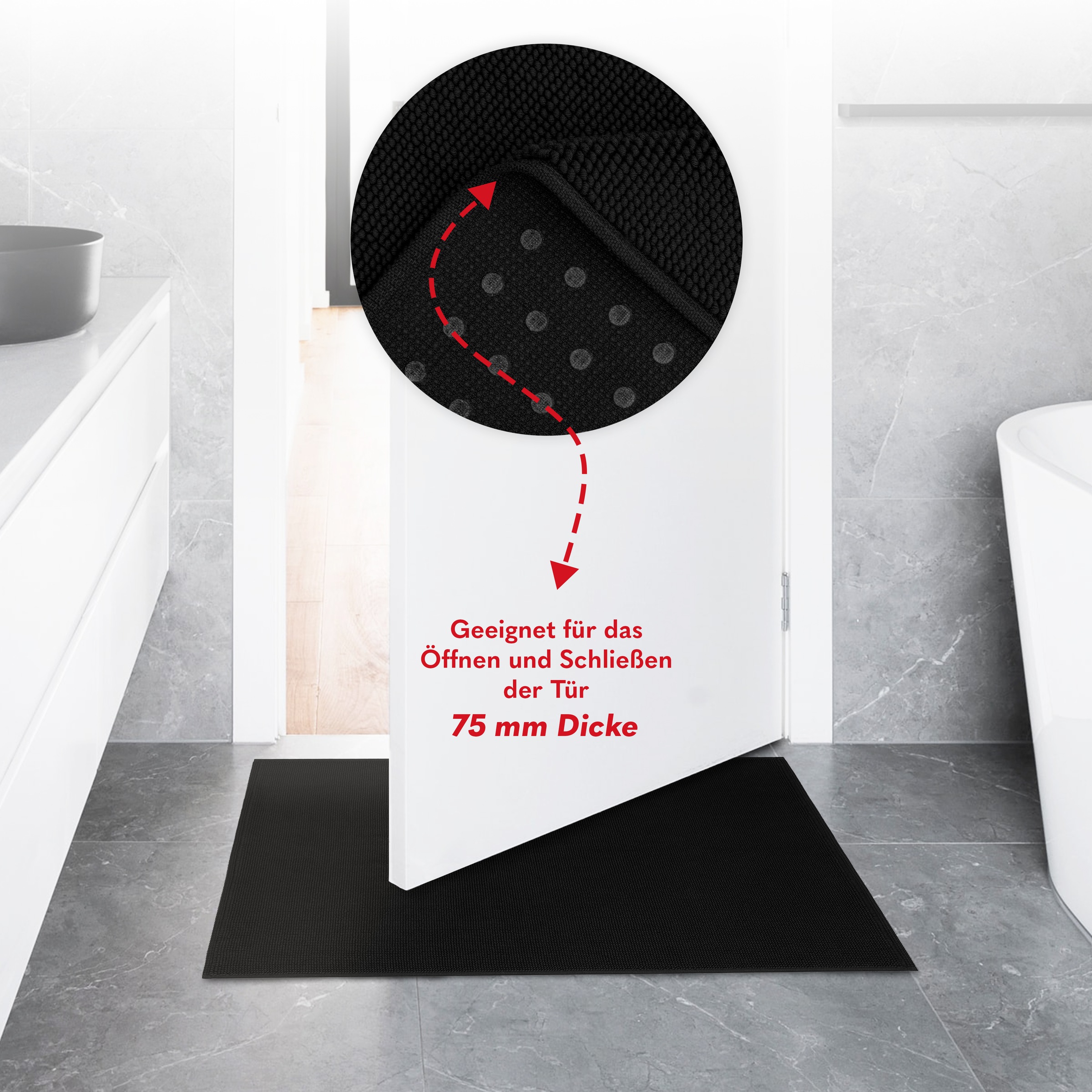 HAMMETEX Badematte »rutschfeste Badvorleger« Höhe 7,5 mm rutschhemmend beschichtet strapazierfähig einfarbig, 100% Baumwolle, in 2 Größen erhältlich