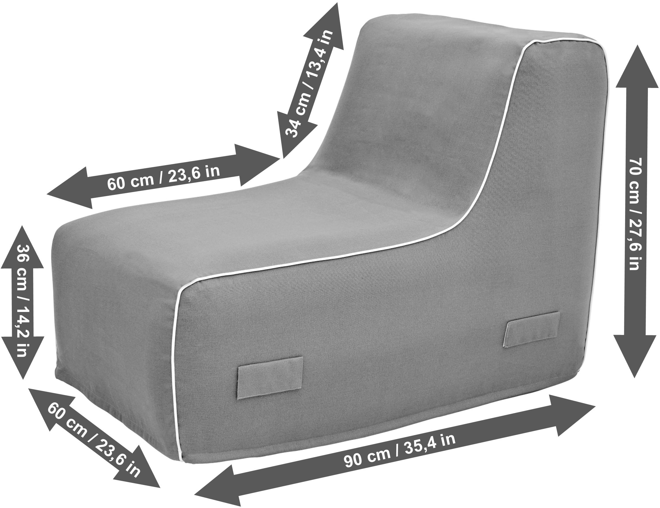 Jahnke Loungesessel »AIR LOUNGE« 1 Stk. tlg. aufblasbar, Indoor & Outdoor, 60 cm Sitztiefe