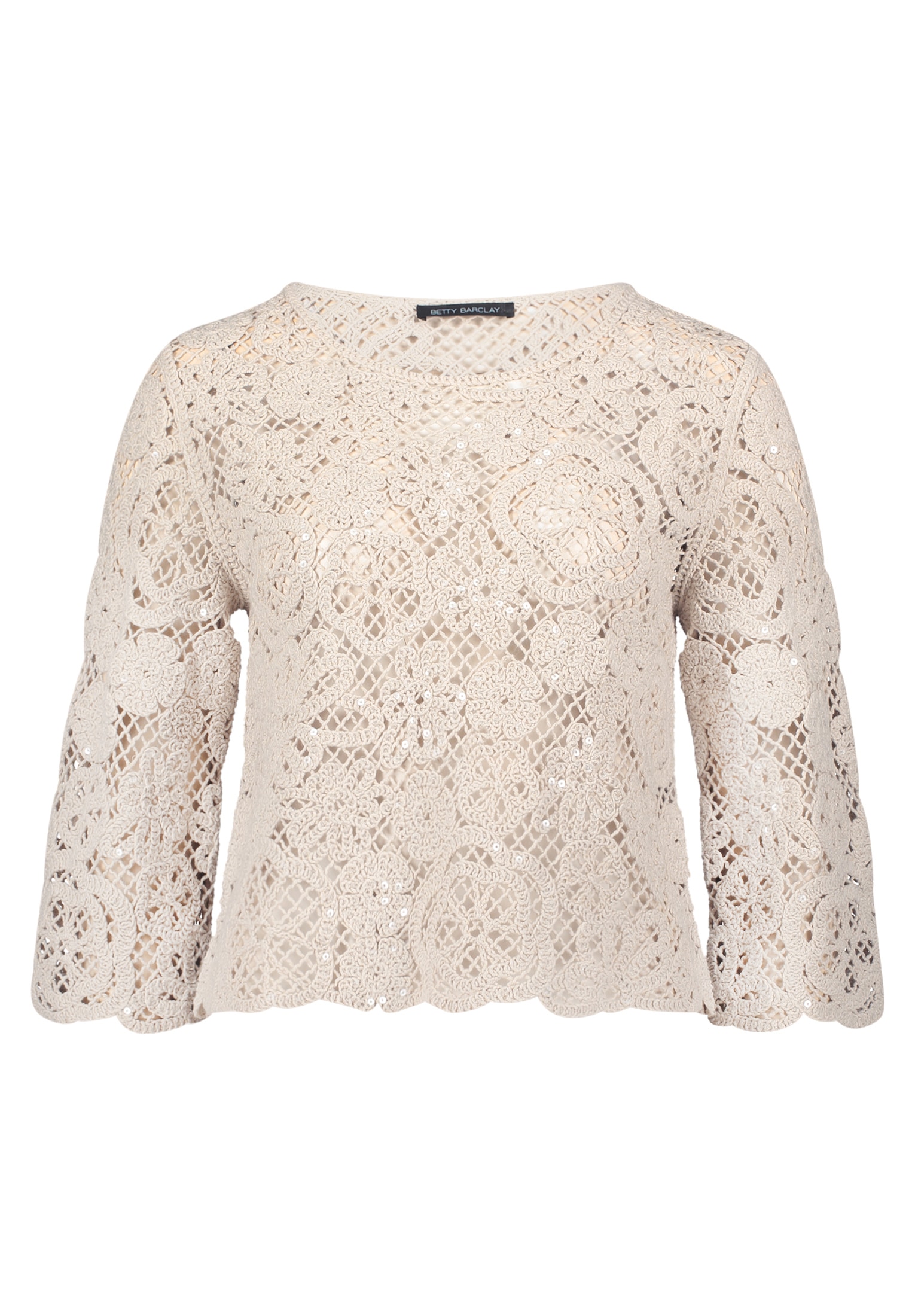 Betty Barclay Rundhalspullover »Lochstrick-Pullover mit U-Boot-Ausschnitt«