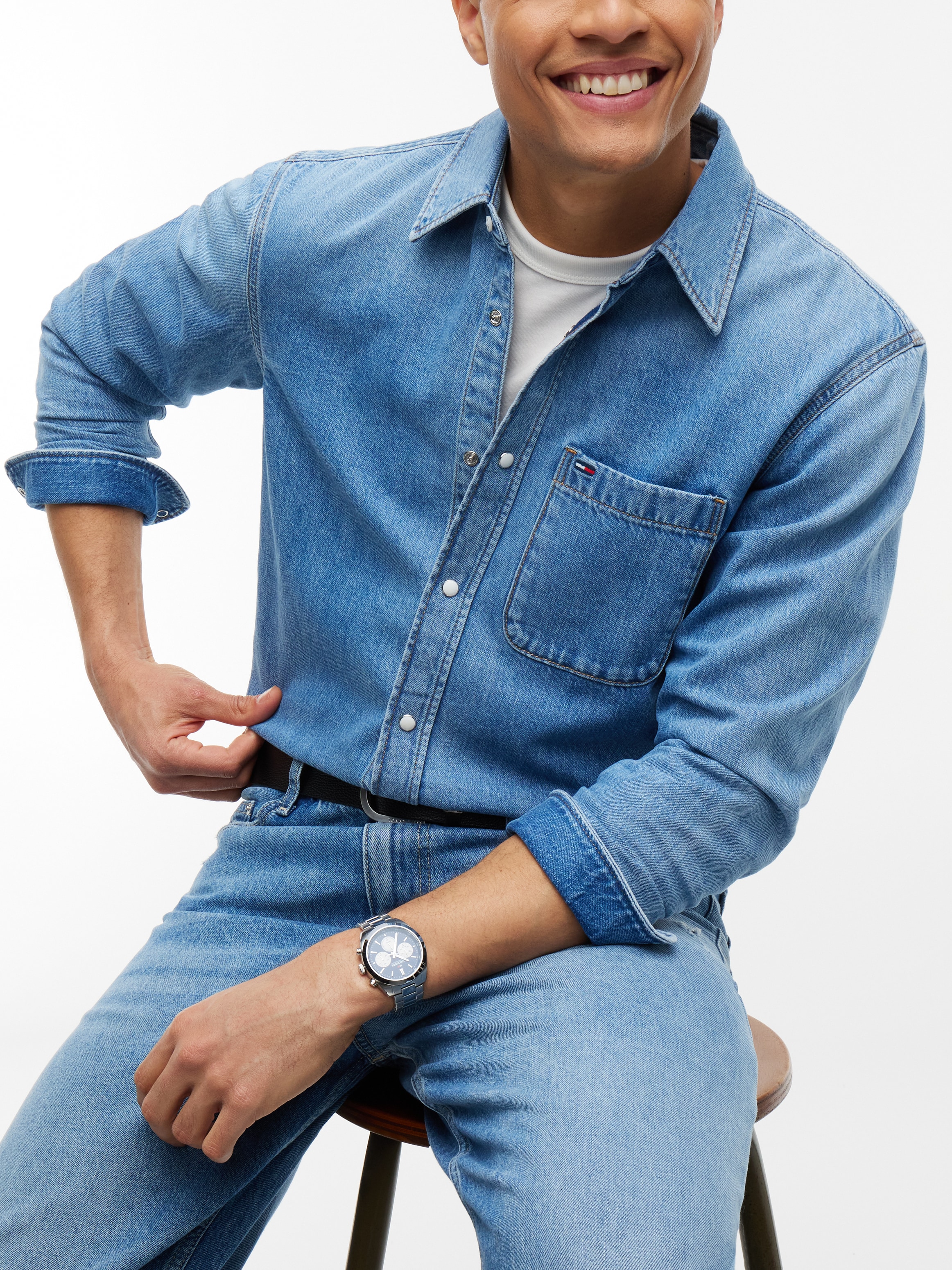 Tommy Jeans Jeanshemd »REGULAR SHIRT« Regular fit mit Hemdkragen