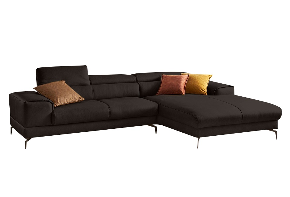 W.SCHILLIG Ecksofa »piedroo, Designsofa mit tollem Sitzkomfort, elegant und bequem, L-Form«, Kopfteilverstellung, wahlweise mit Sitztiefenverstellung, Breite 303cm