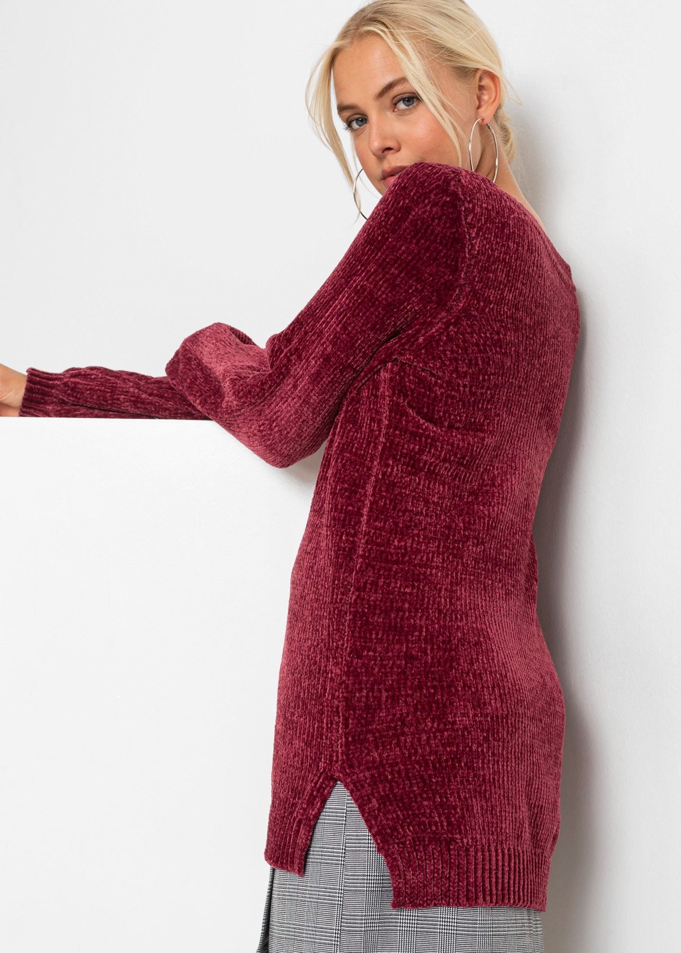 bonprix Longpullover »Chenille-Longpullover« Chenille-Longpullover