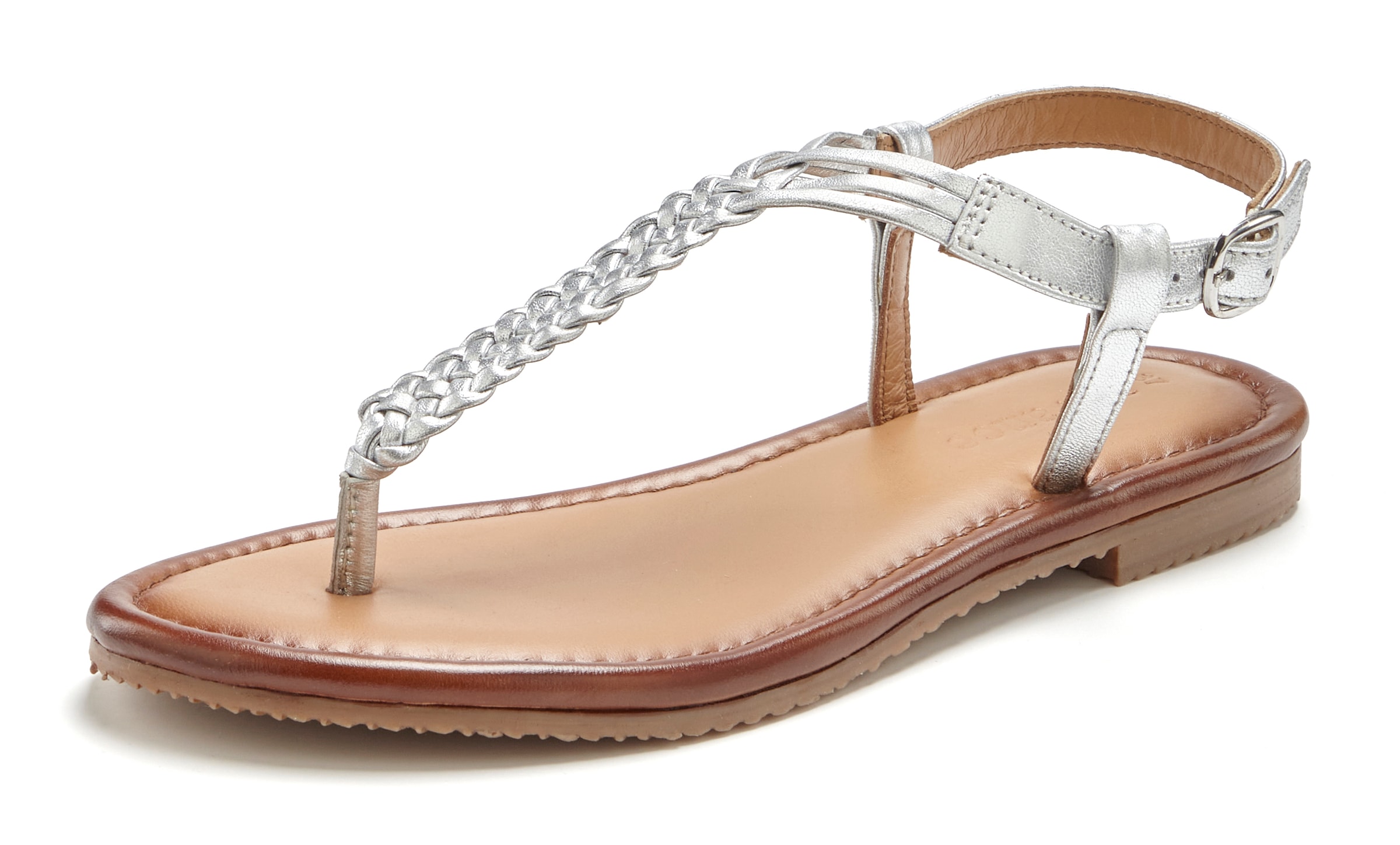 Vivance Zehentrenner »Sandalette, Sommerschuh, Sandale, Ledersandale,«  NEU aus Leder mit Flecht-Optik