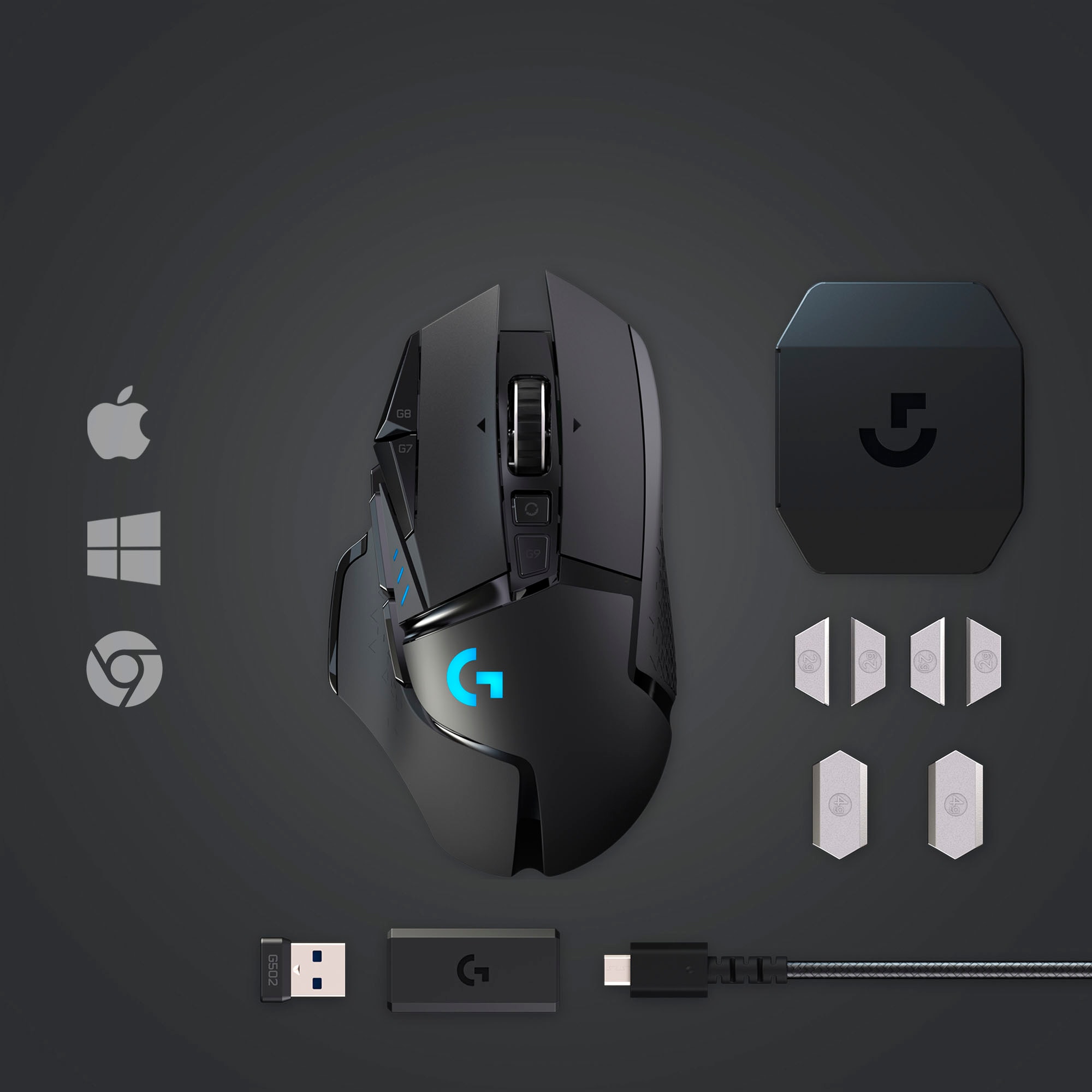 Logitech Maus »G502 LIGHTSPEED«, RF Wireless